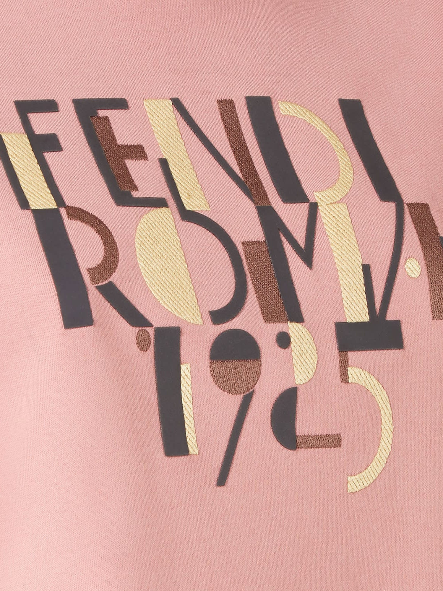 Fendi Pink Cotton T-shirt With Logo Print Women In Pink