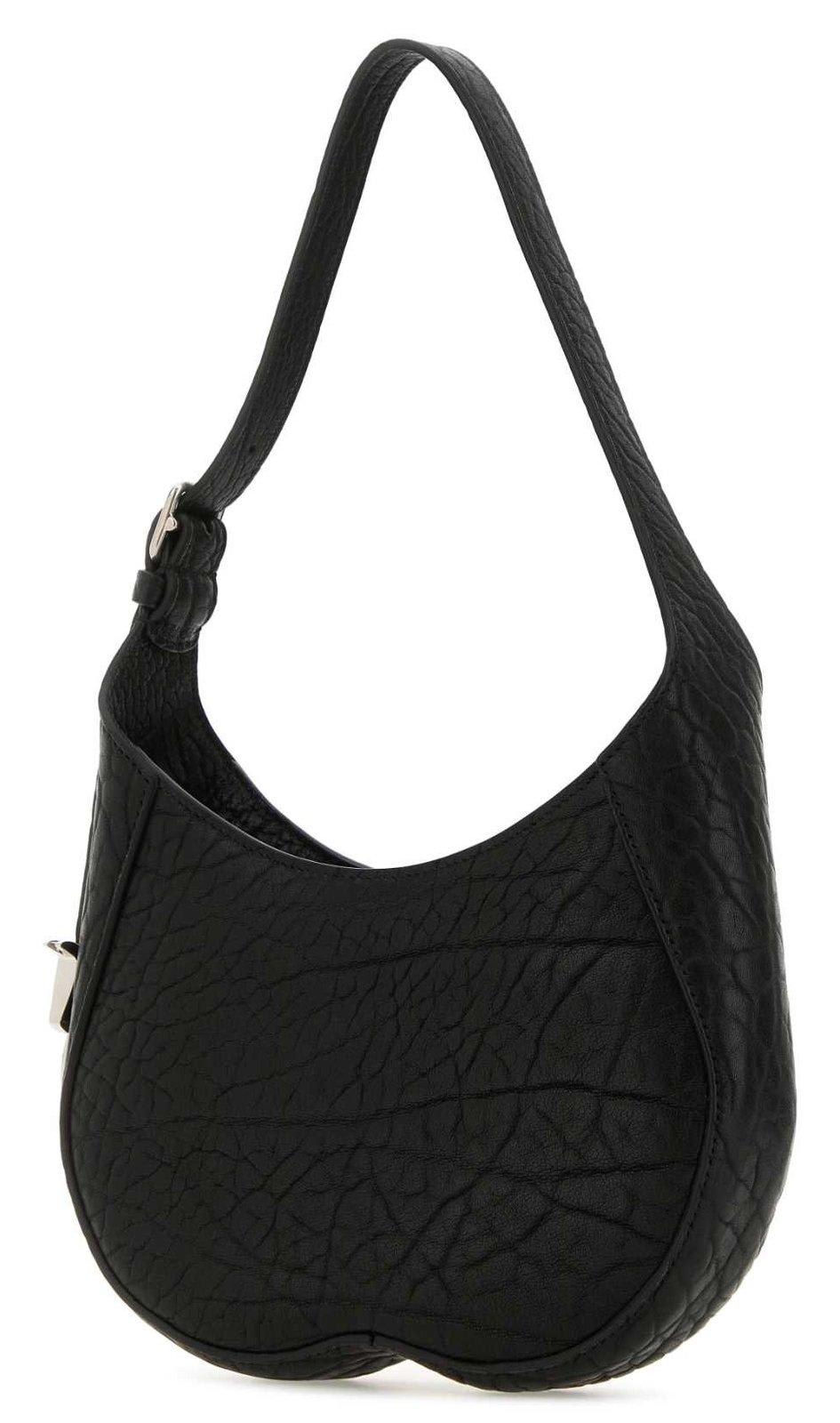 Burberry Mini Black Leather Chess Shoulder Handbag In Black