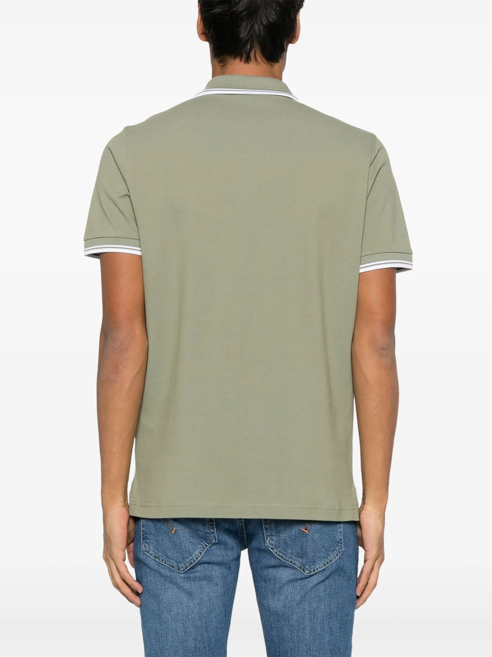 Fay Polo Collar With Short Side Slits In Green