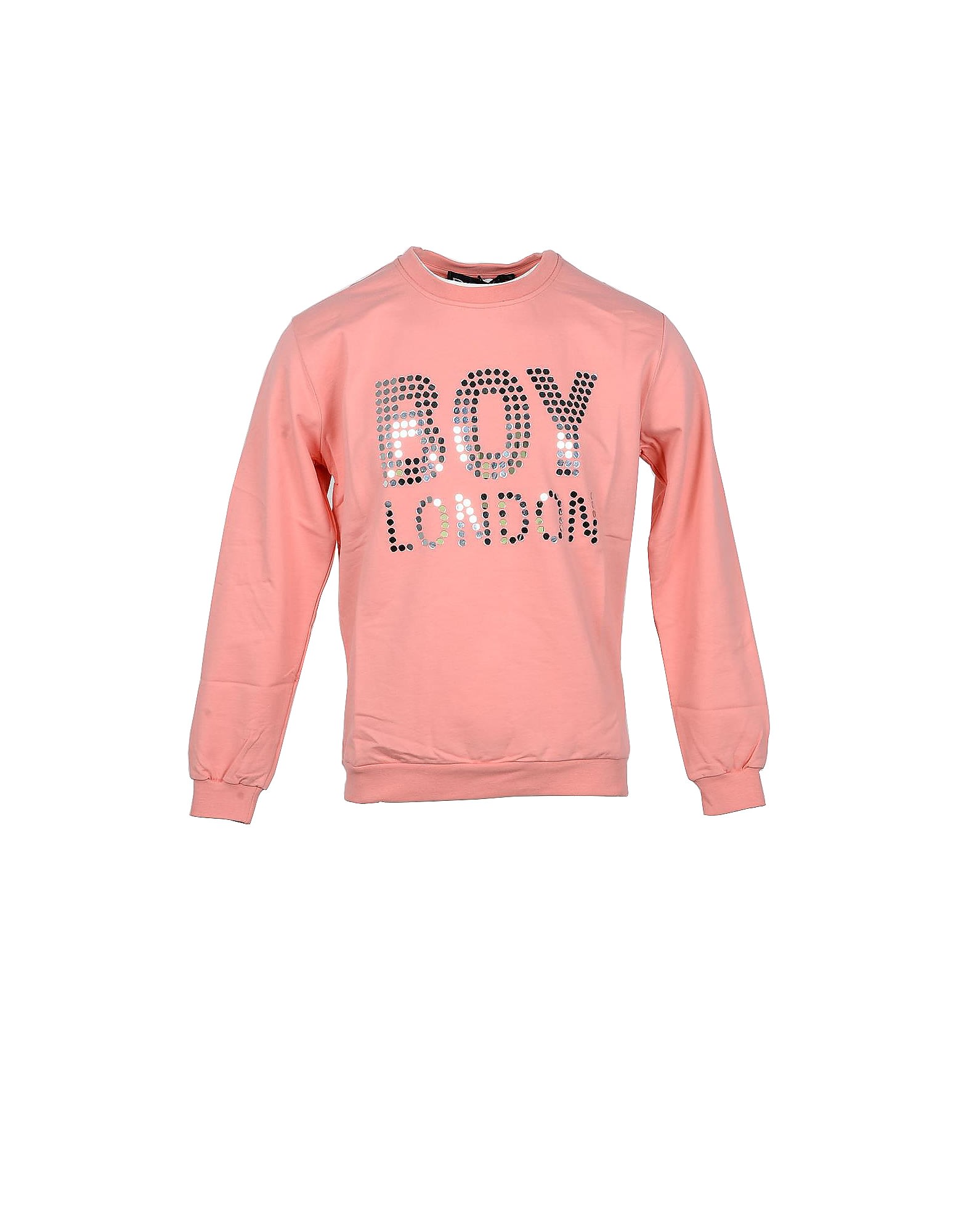 Boy London Salmon Pink Cotton Signature Mirror Mens Sweatshirt