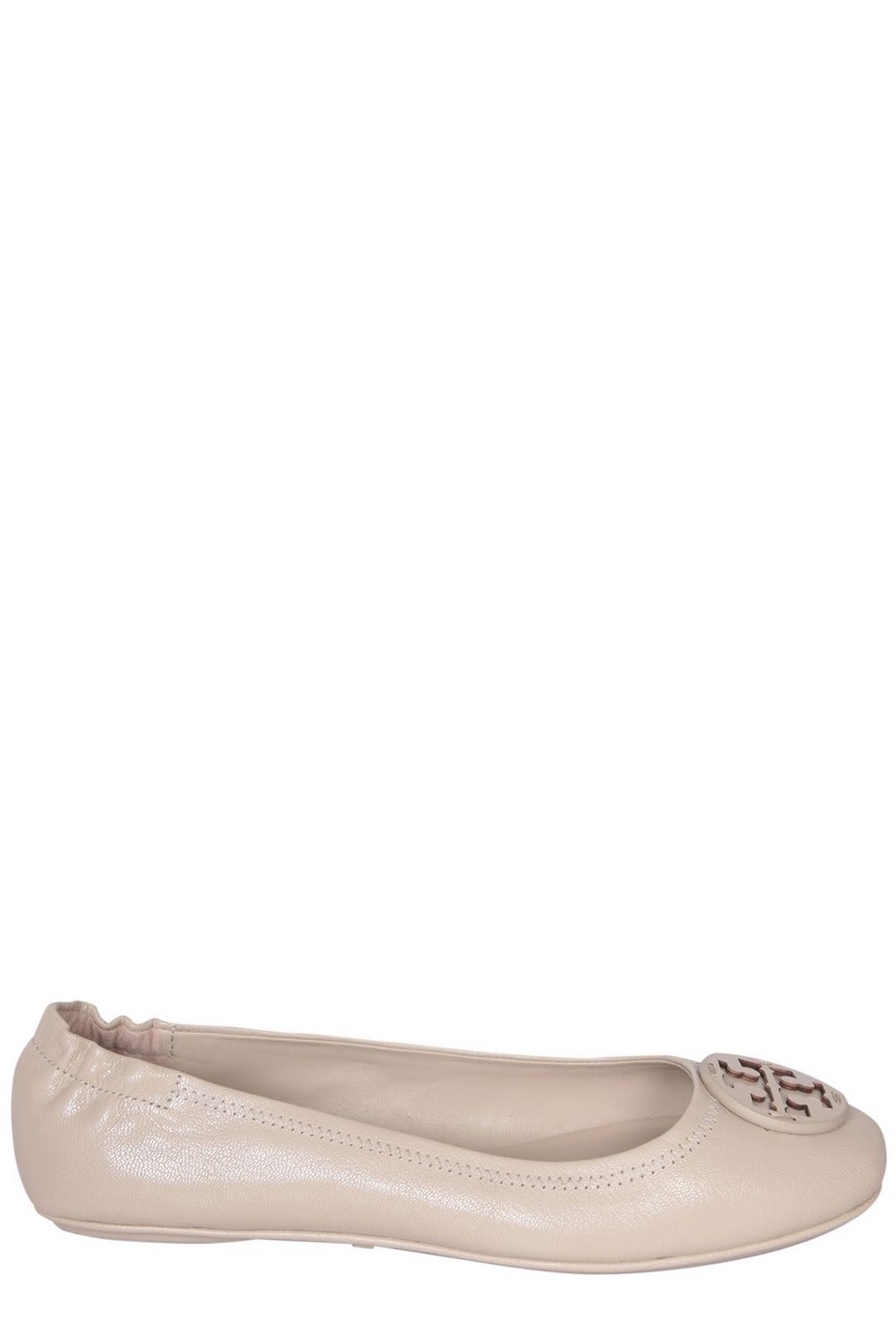 Shop Tory Burch Minnie Travel Ballet Flats In Beige