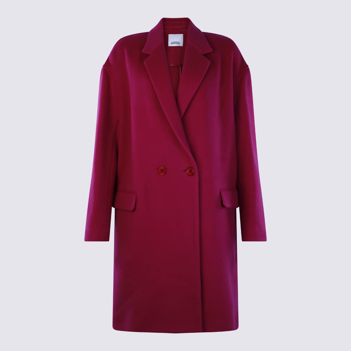 Isabel Marant Red Wool Blend Coat In Raspberry