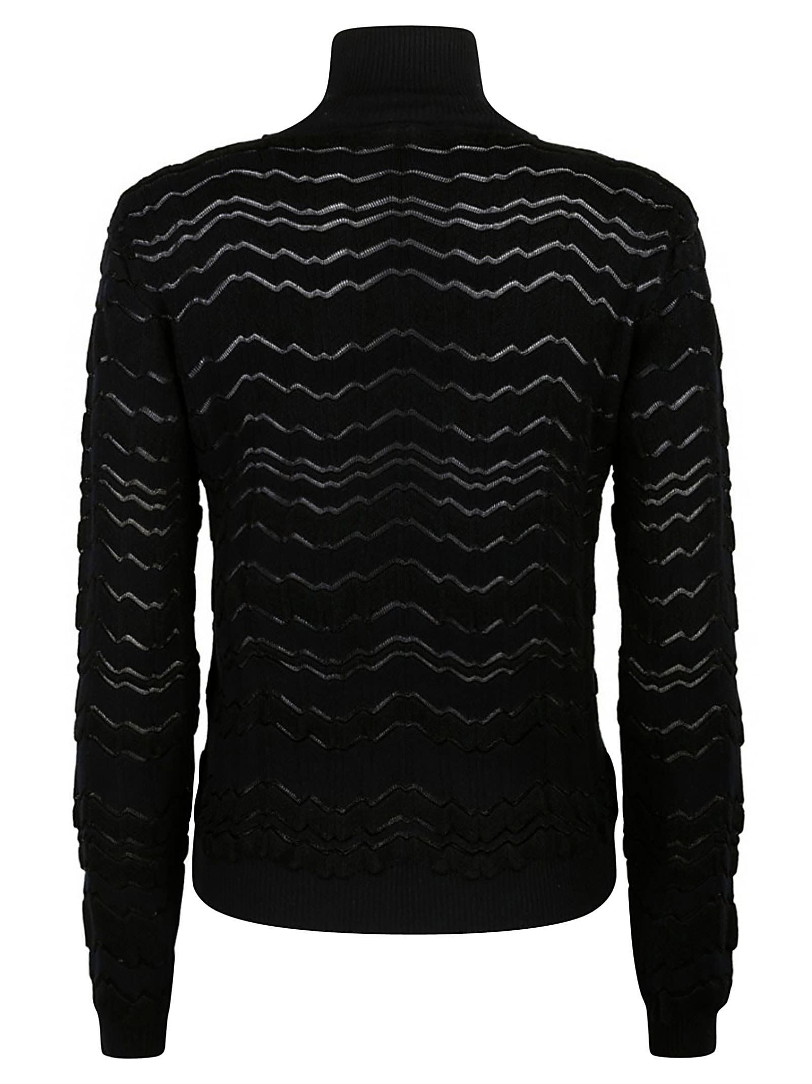 Shop Missoni High Neck Semi-see-through Jumper In Black