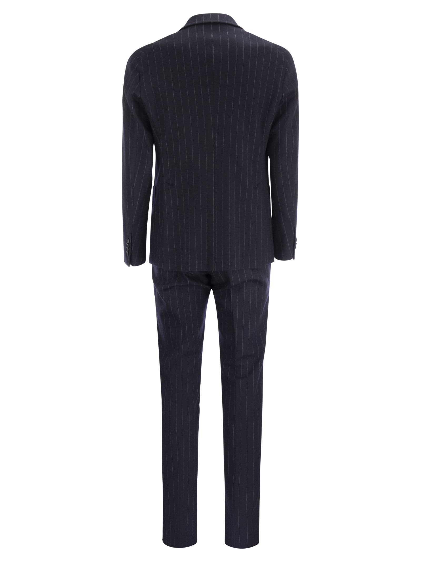 Shop Tagliatore Wool And Cotton Suit In Blue
