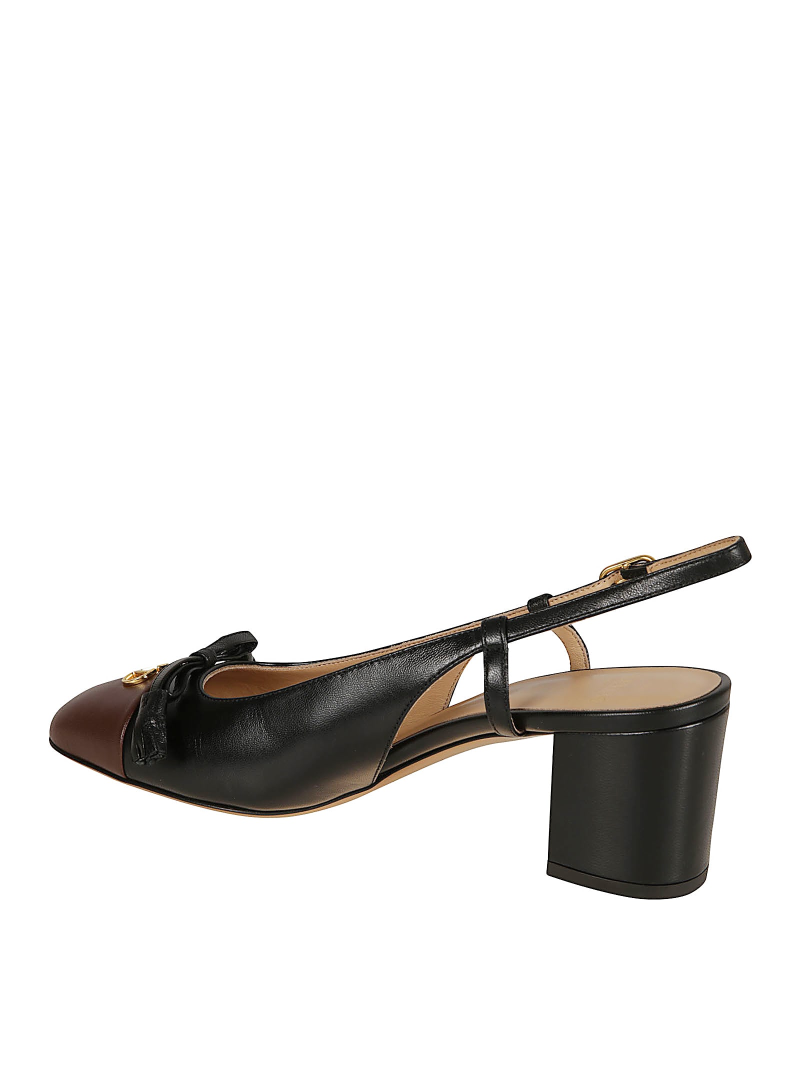 Valentino Leather Vlogo Signature Pumps With Block Heel In Black