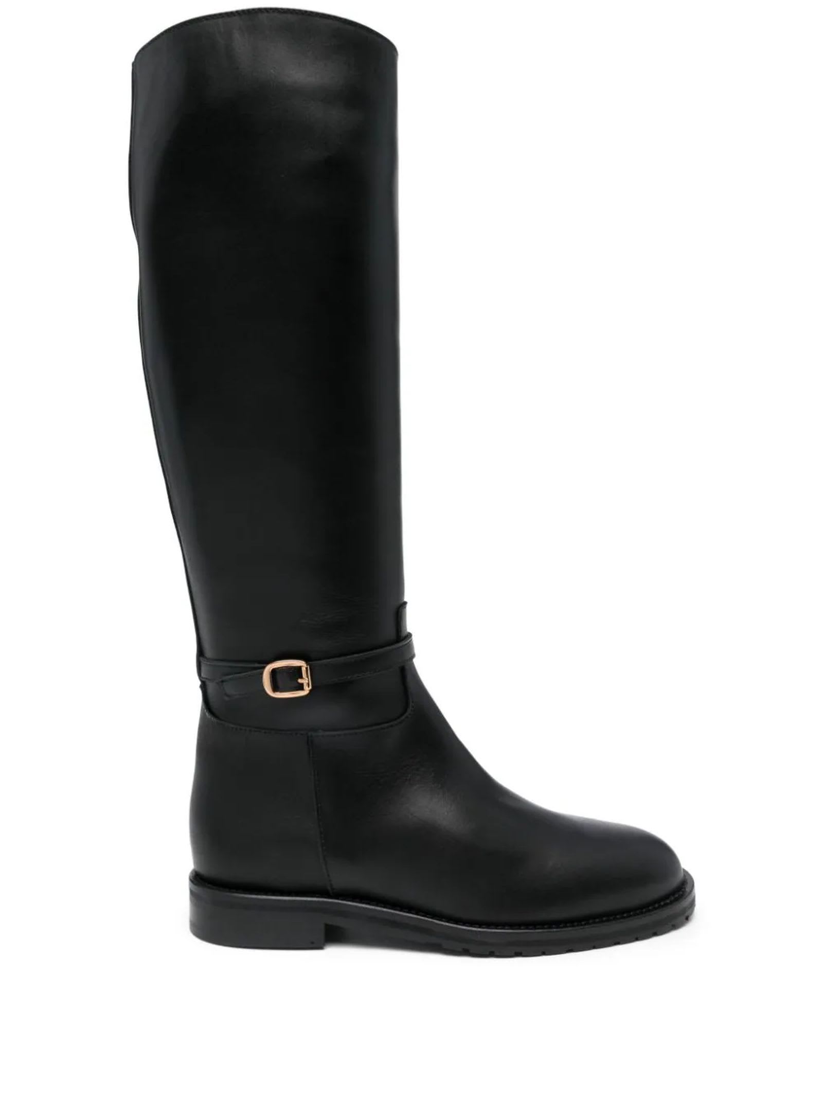 Shop Roberto Festa Black Calf Leather Minn Boots