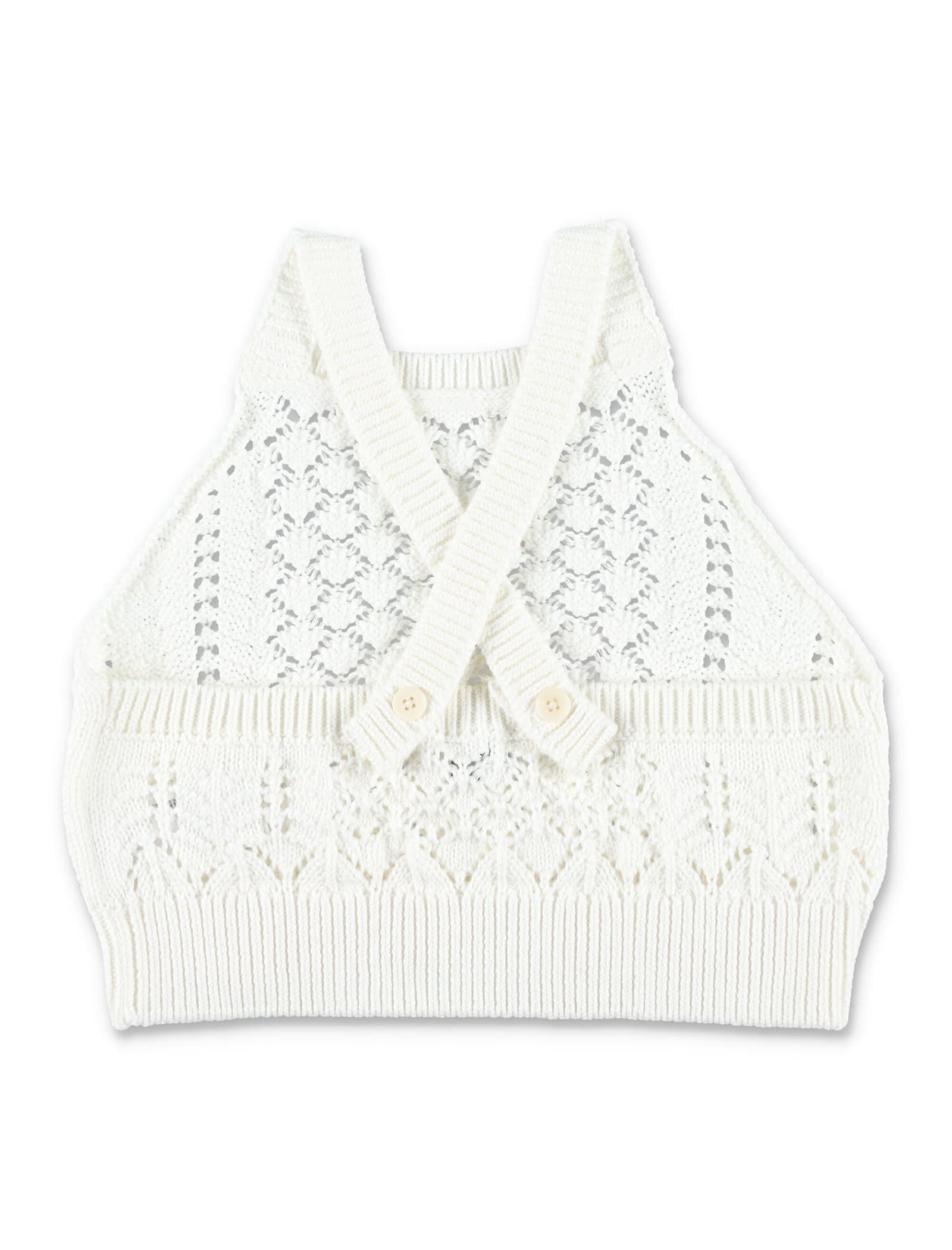 Il Gufo Kid - Crochet Top In White