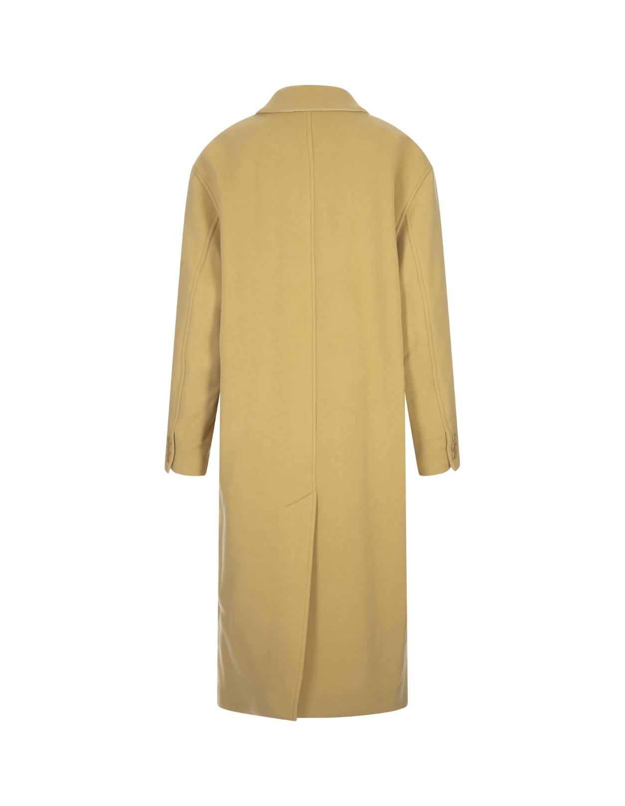Isabel Marant Coat In Virgin Wool And Cashmere In Straw Yellow