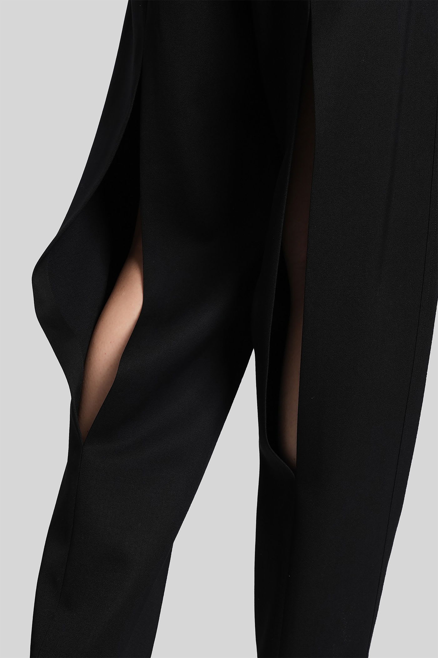 Givenchy Slashed Double-pleated Tapered-leg Trousers In Black