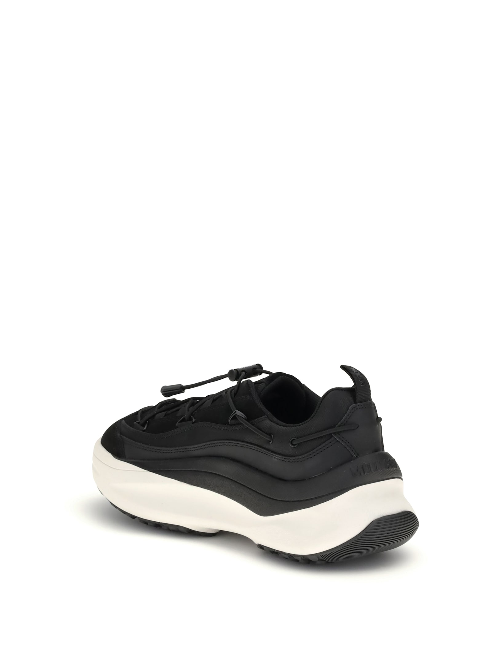 Moon Boot Blackwhite Round Toe Sneakers In Black