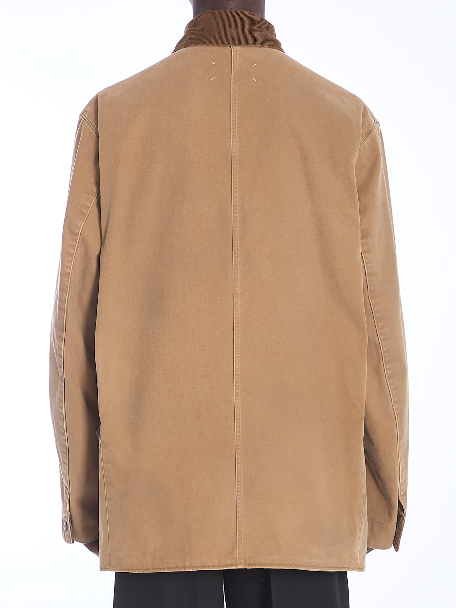 Shop Maison Margiela Waxed Coat In Beige