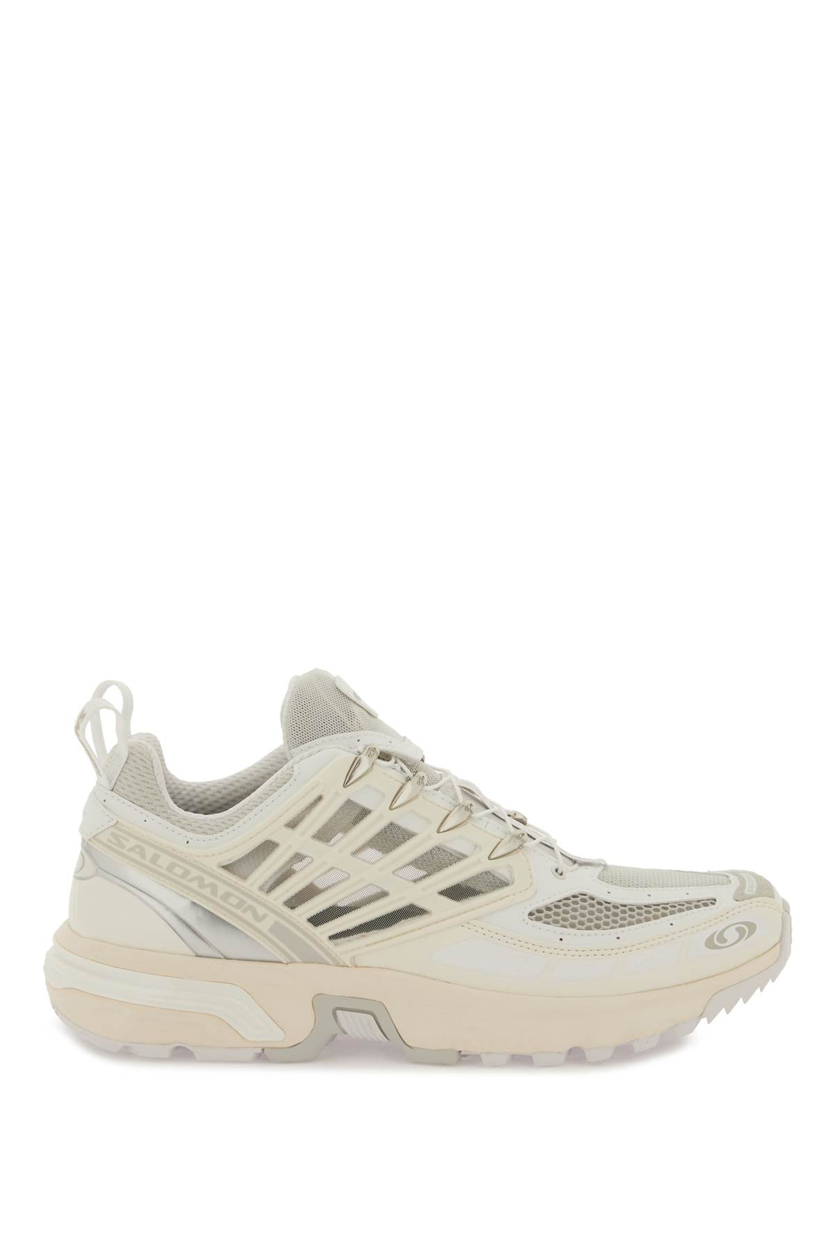 Salomon Acs Pro Sneaker With Breathable Mesh Upper In White Vanilla Ice Lunar Rock (white)