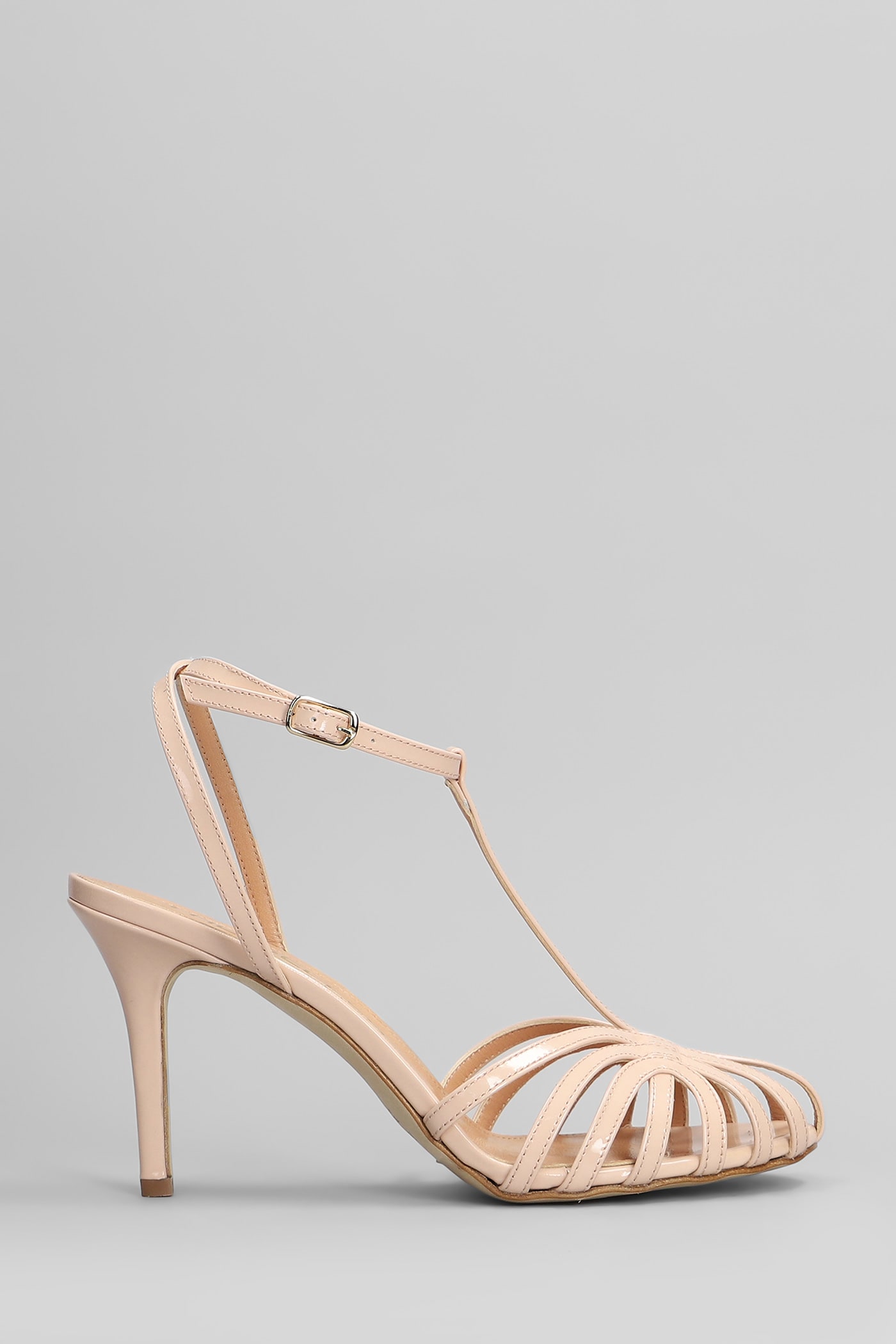 Sandals In Powder Patent Leather