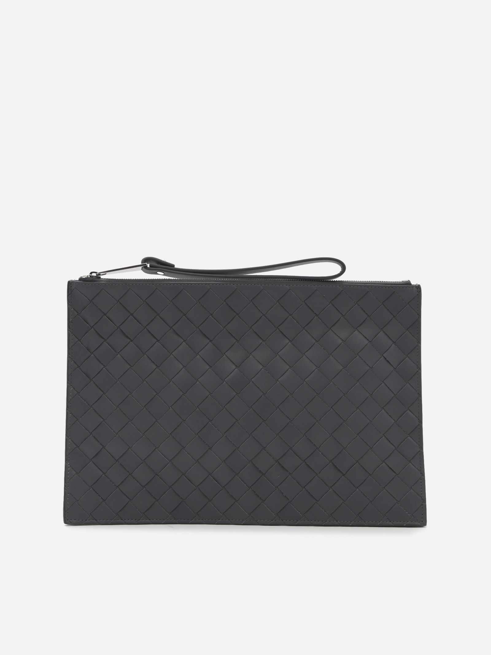 Bottega Veneta Clutch Bag In Leather With Woven Pattern