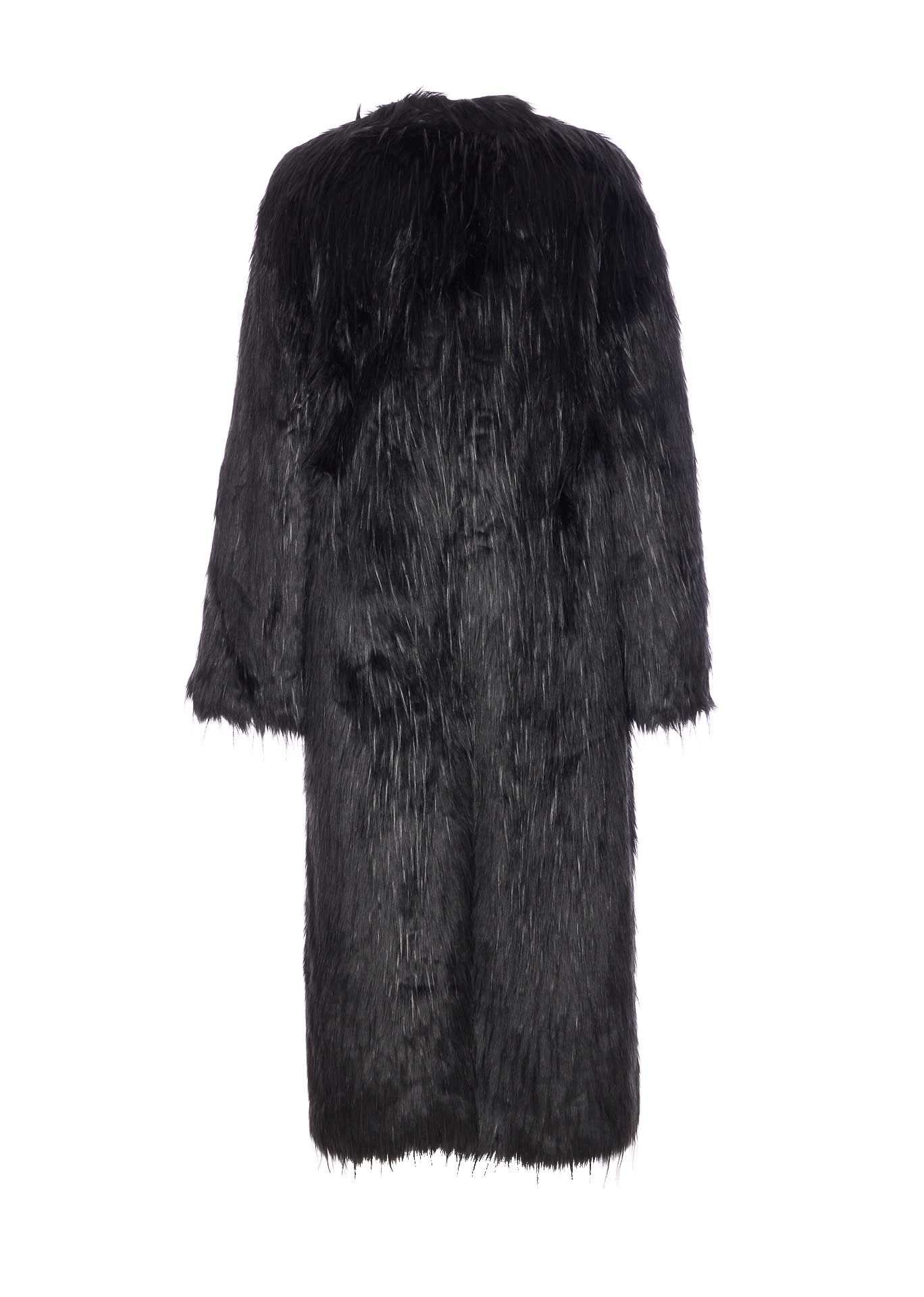Stand Studio Carolina Faux Fur Long Coat In Black