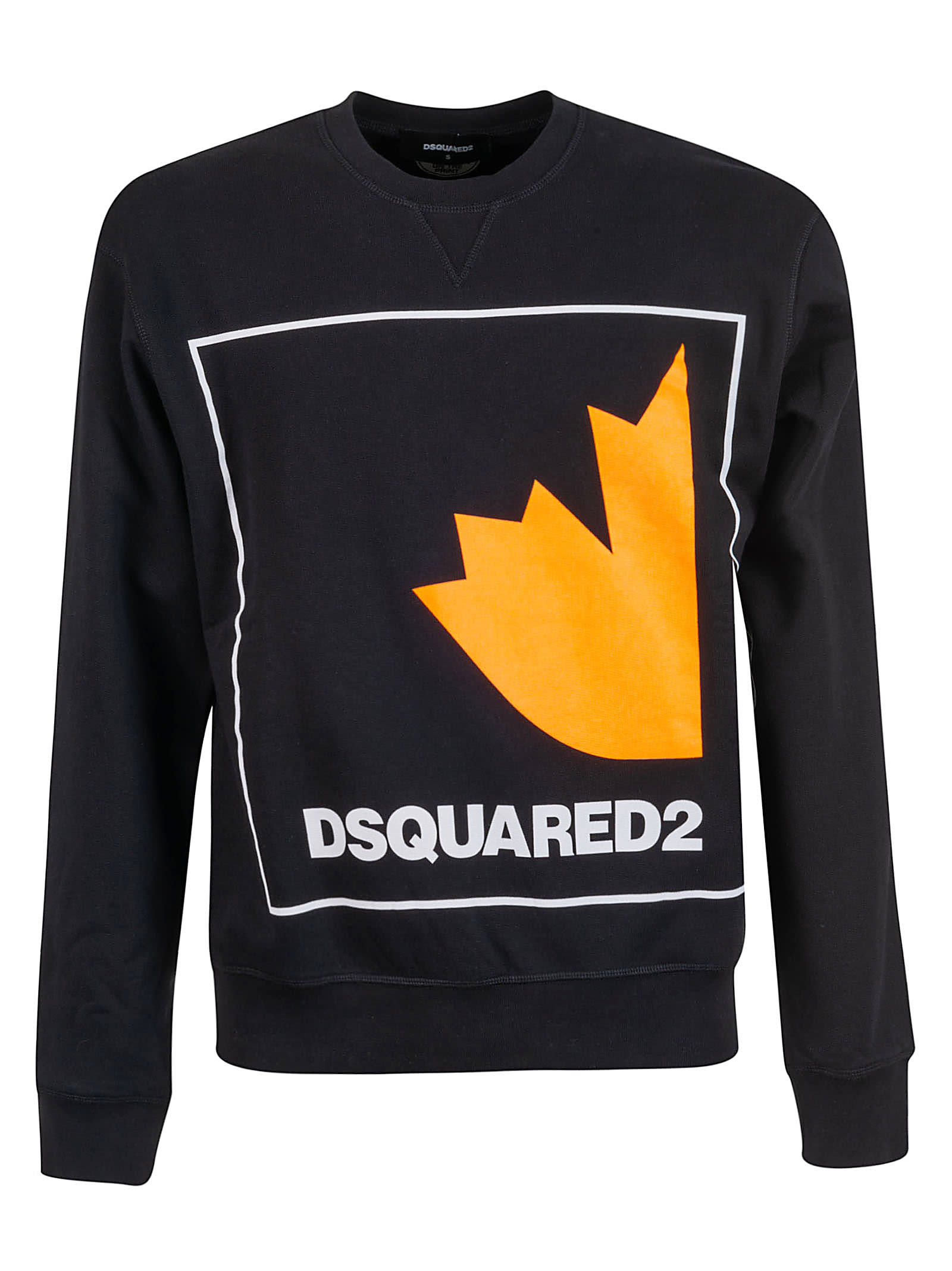 dsquared2 t shirt logo sweatshirt orange