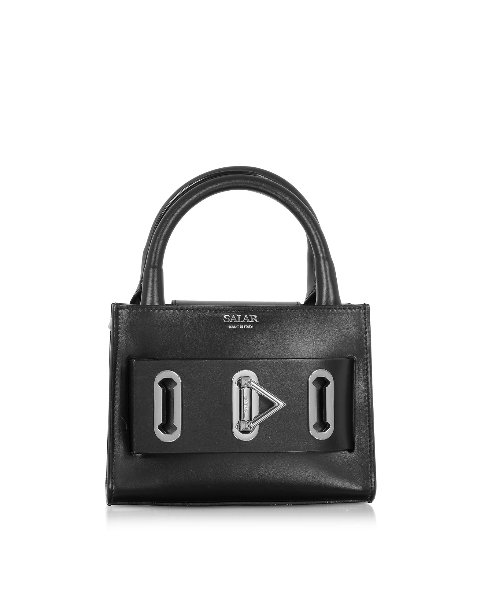 Salar Handbags Bella Basic Leather Top Handle Bag In Black