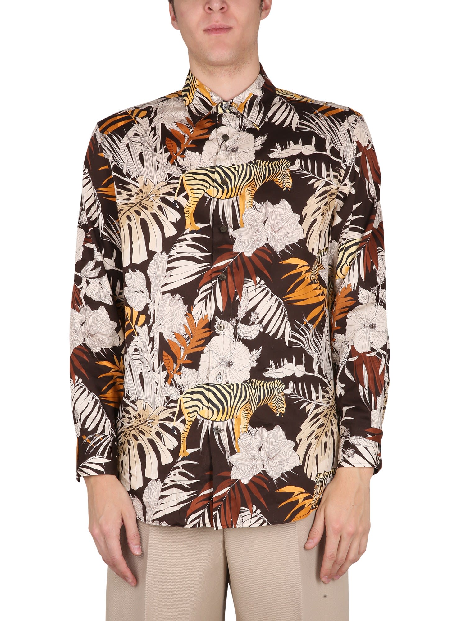 ETRO FOLIAGE AND ZEBRA PRINT SHIRT