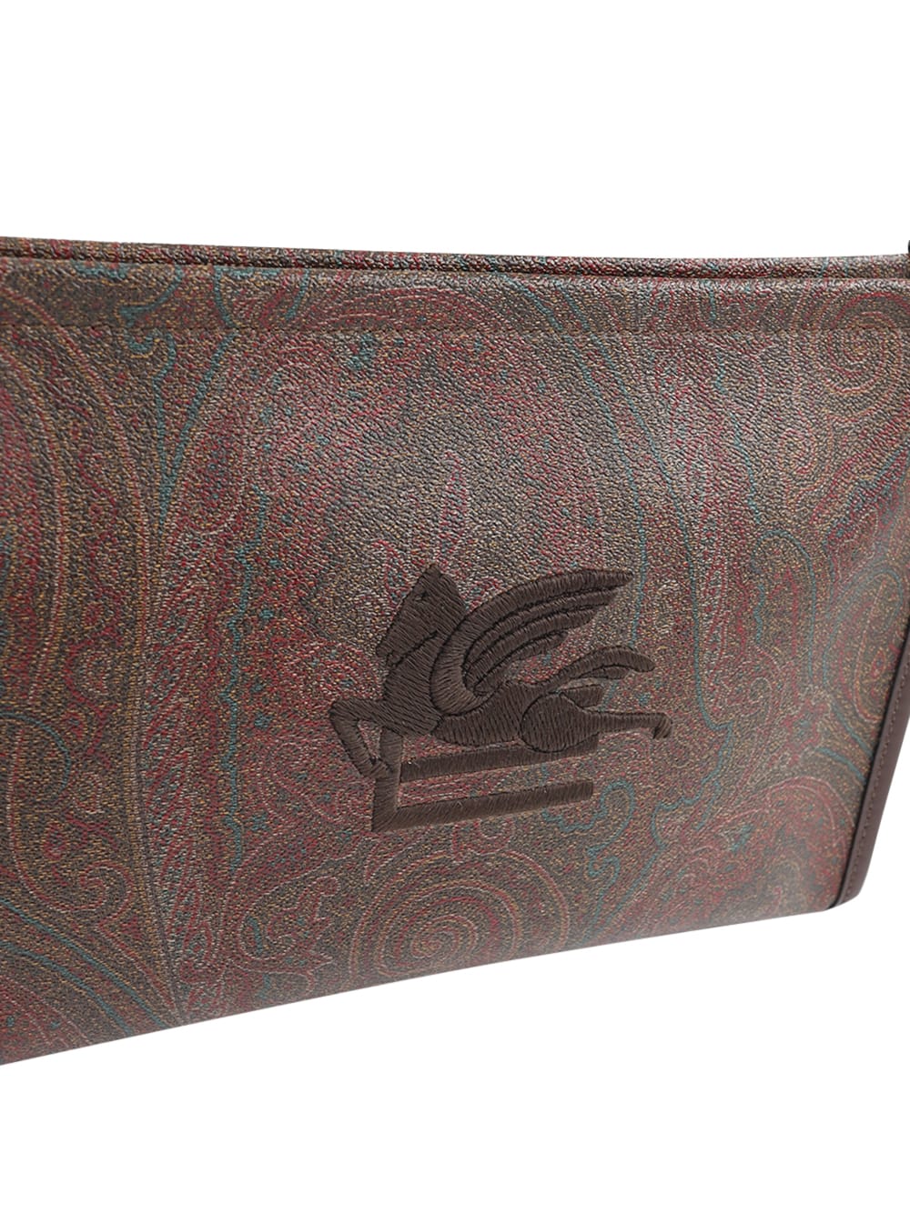 Shop Etro Large Paisley Pouch  In Brown