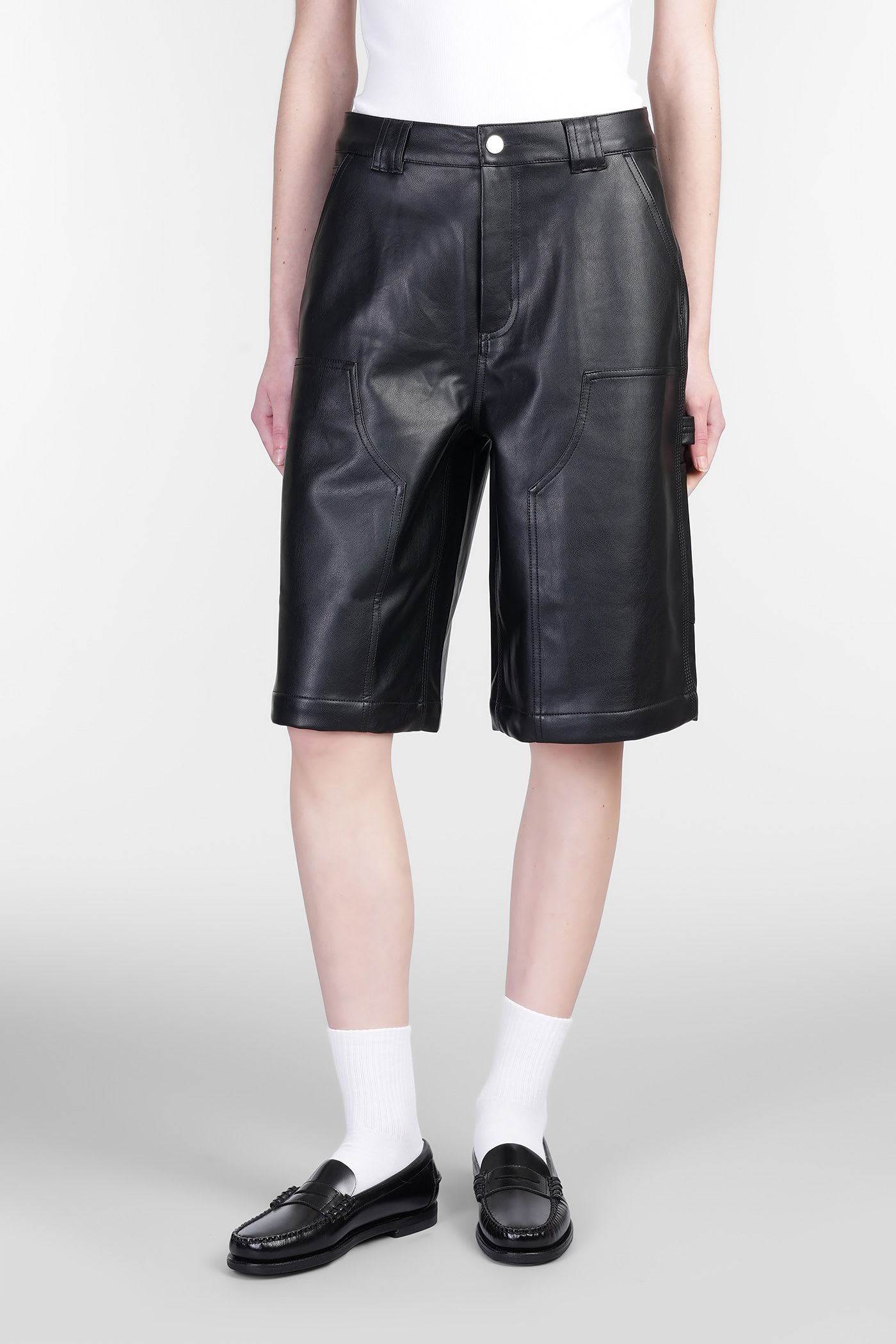 Norwich Dk Short Shorts In Black Faux Leather