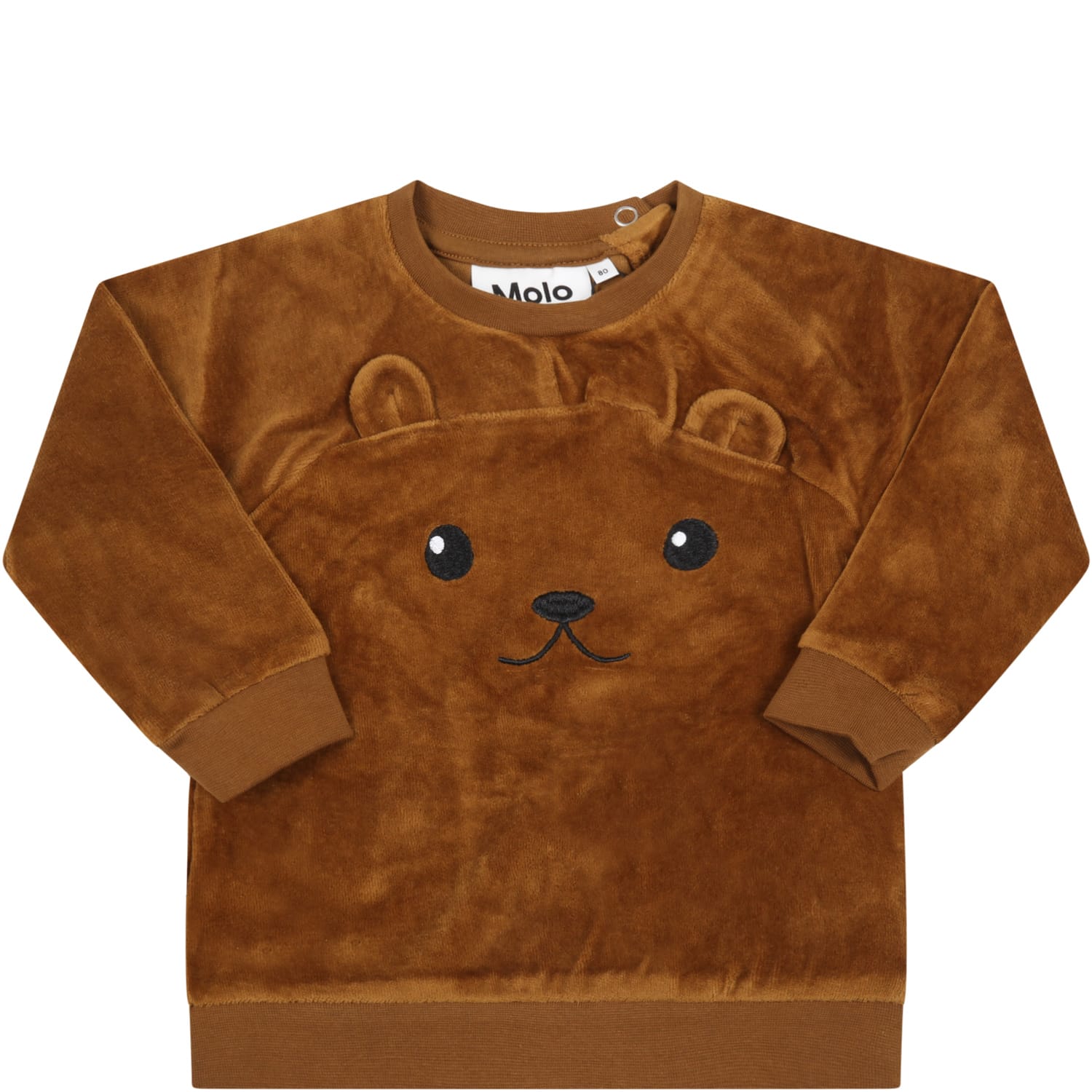 Molo Brown Sweatshirt For Baby Kids With Bear