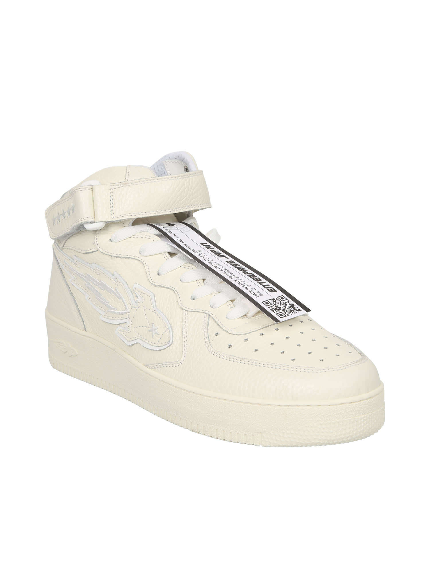 Shop Enterprise Japan Leather Sneakers In White