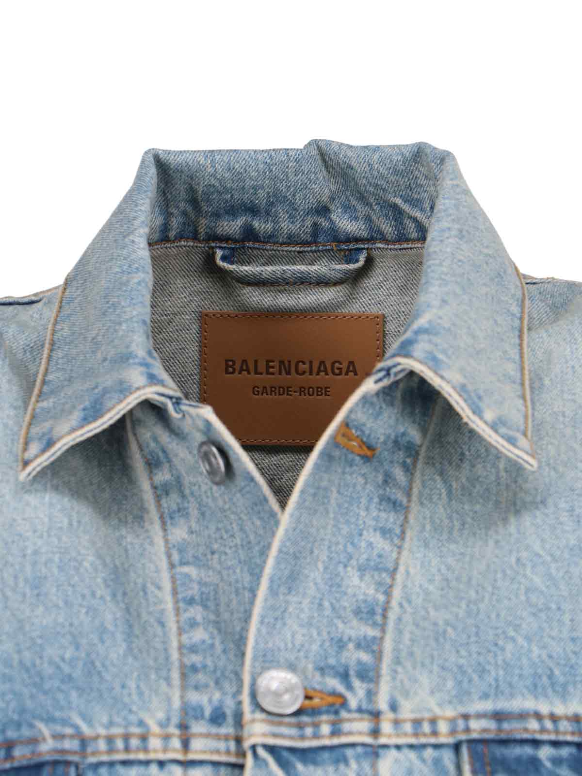 Shop Balenciaga Hourglass Jacket In Light Indigo