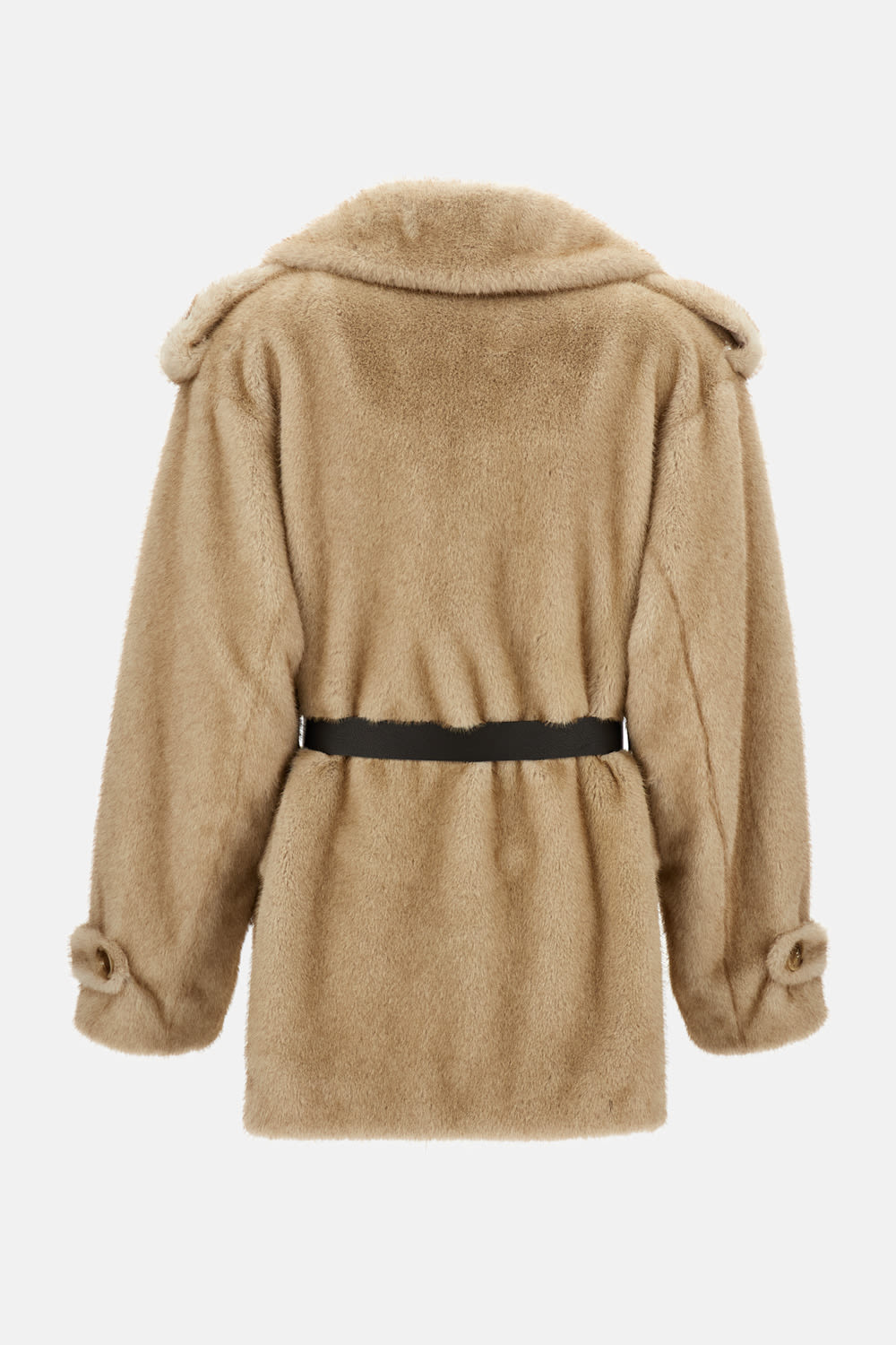 P.a.r.o.s.h P. A.r. O.s. H. Faux Fur Double-breasted Jacket In Neutral