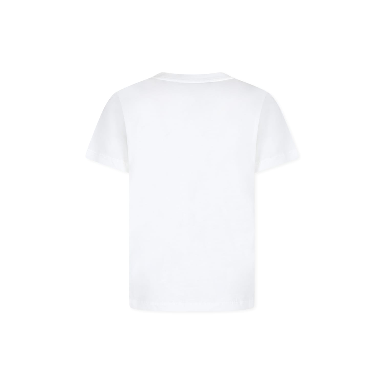 Balmain White T-shirt With Silver Buttons And Logo In Ivory
