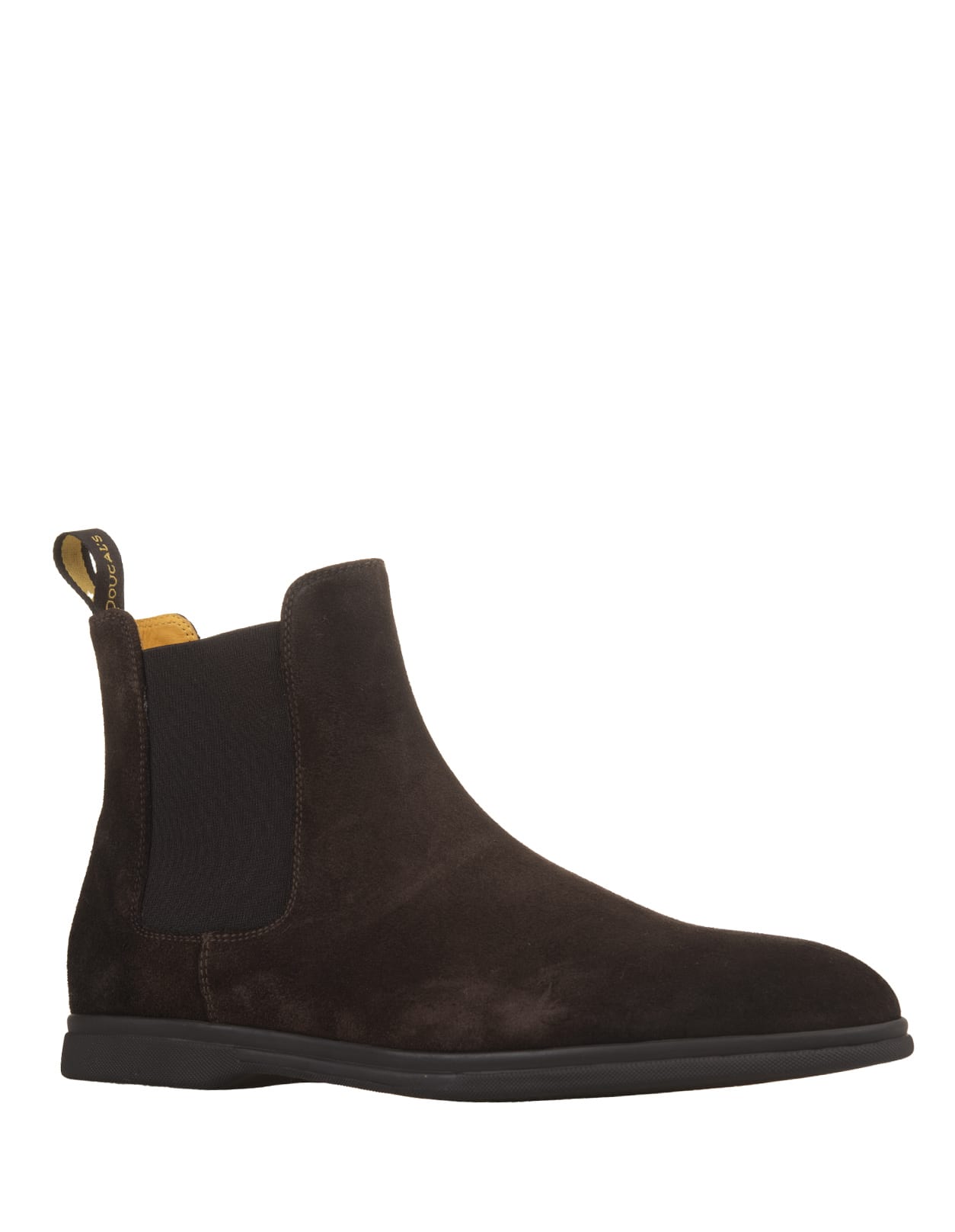 Shop Doucal's Dark Brown Suede Beatles Style Ankle Boots