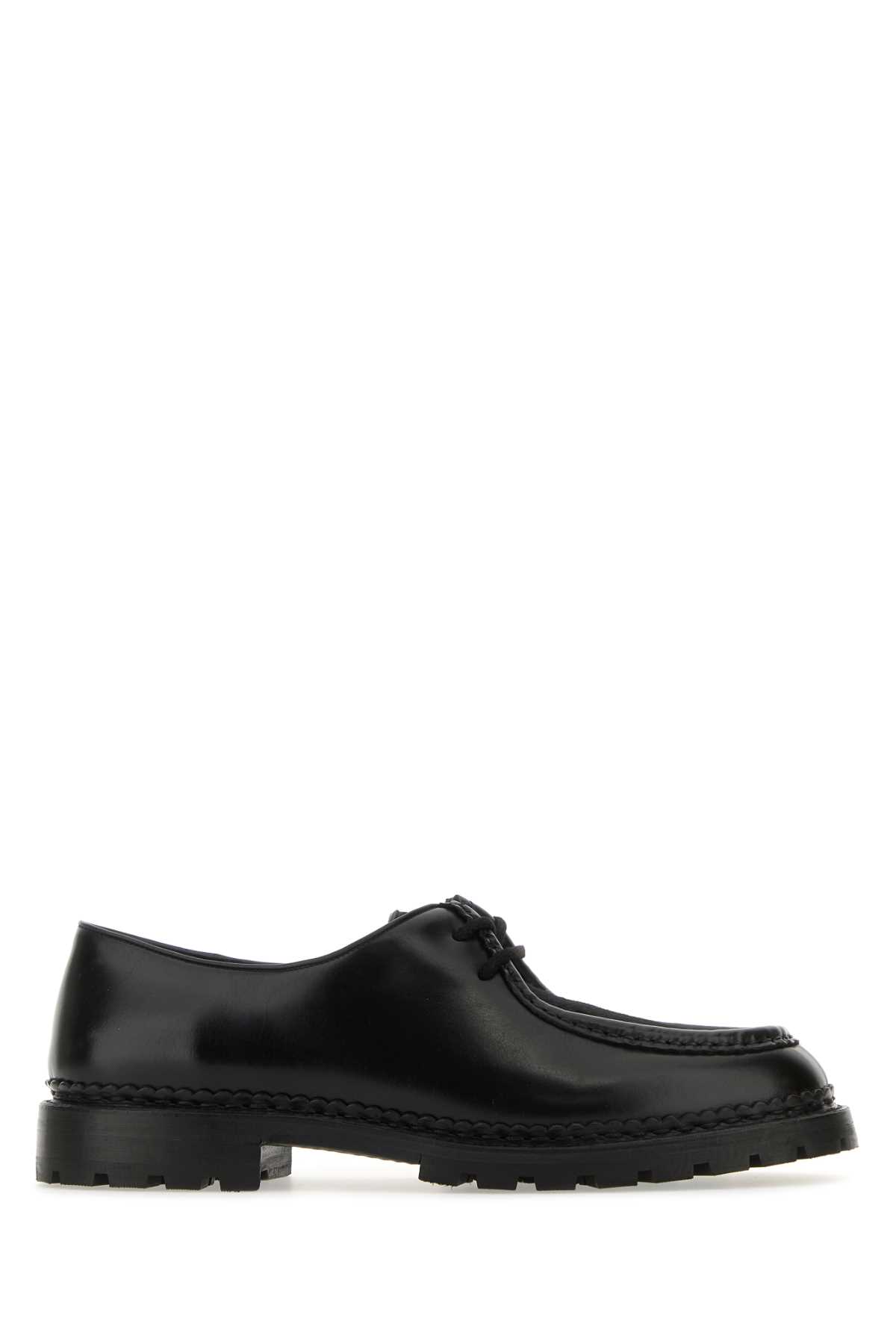 Saint Laurent Leather And Calf Hair Lace-up Shoes
