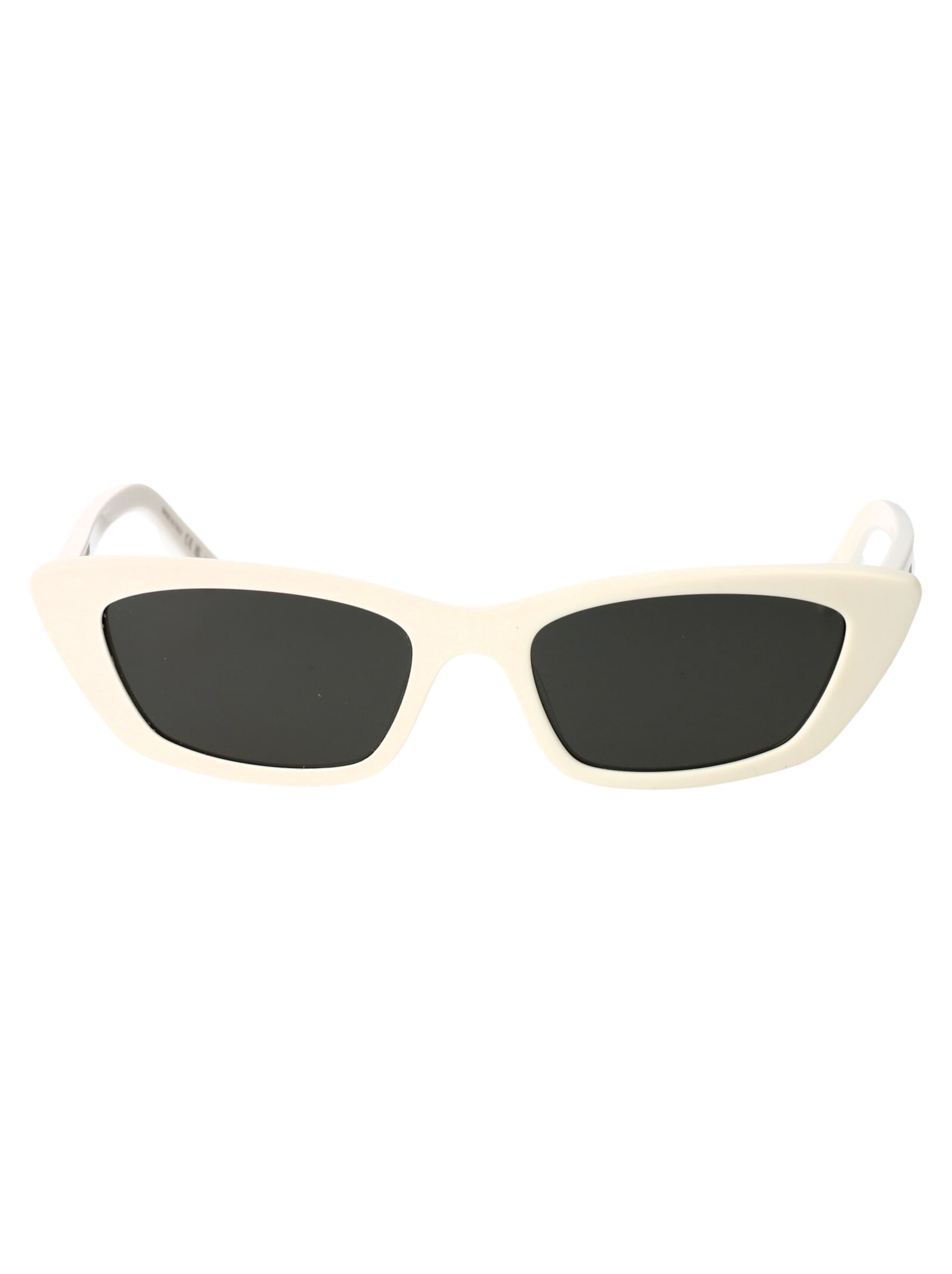 Shop Saint Laurent Sl 277 Sunglasses In 011 White White Grey