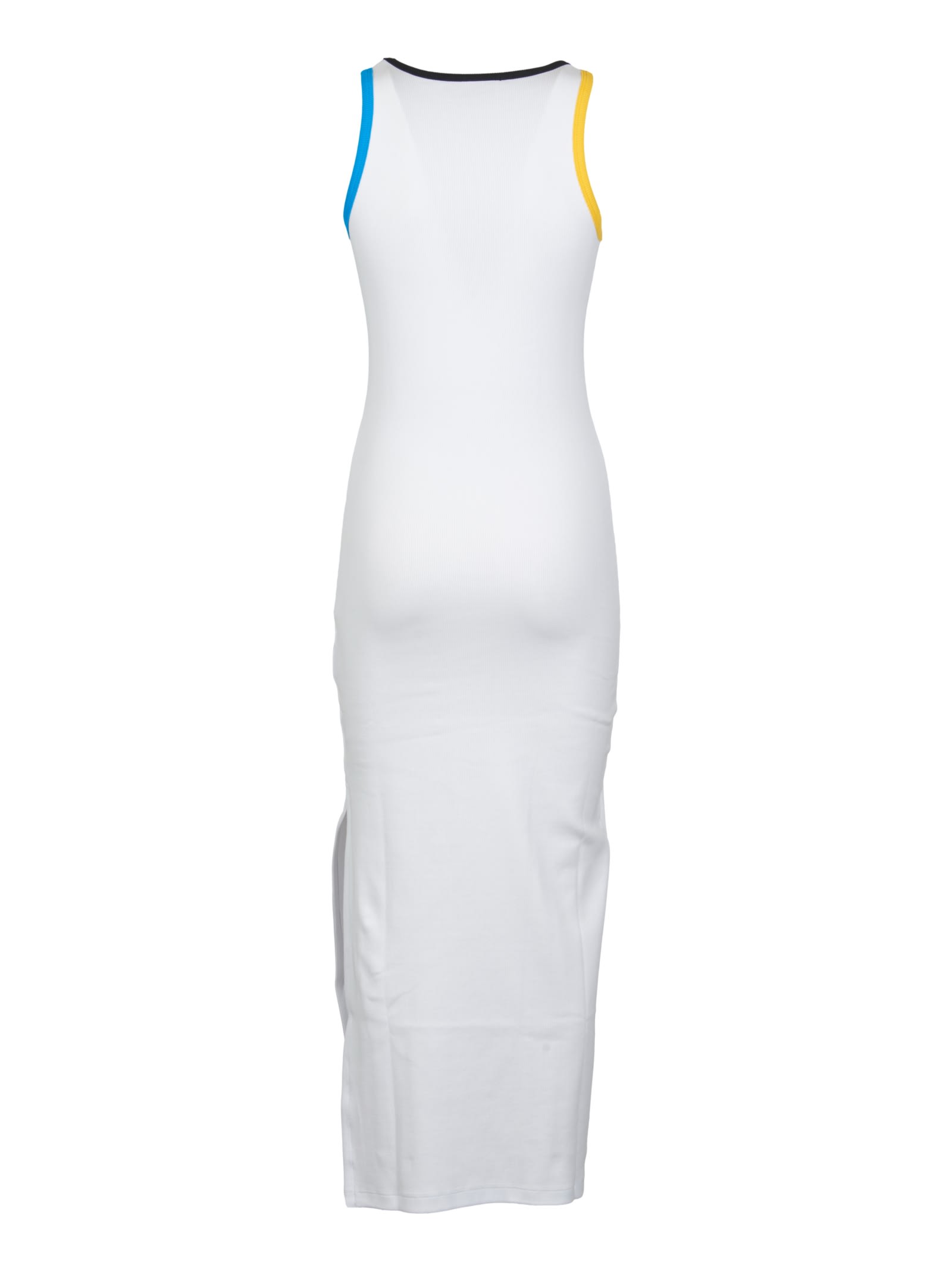 Msgm Logo Jersey Midi Tank Dress In Optic White