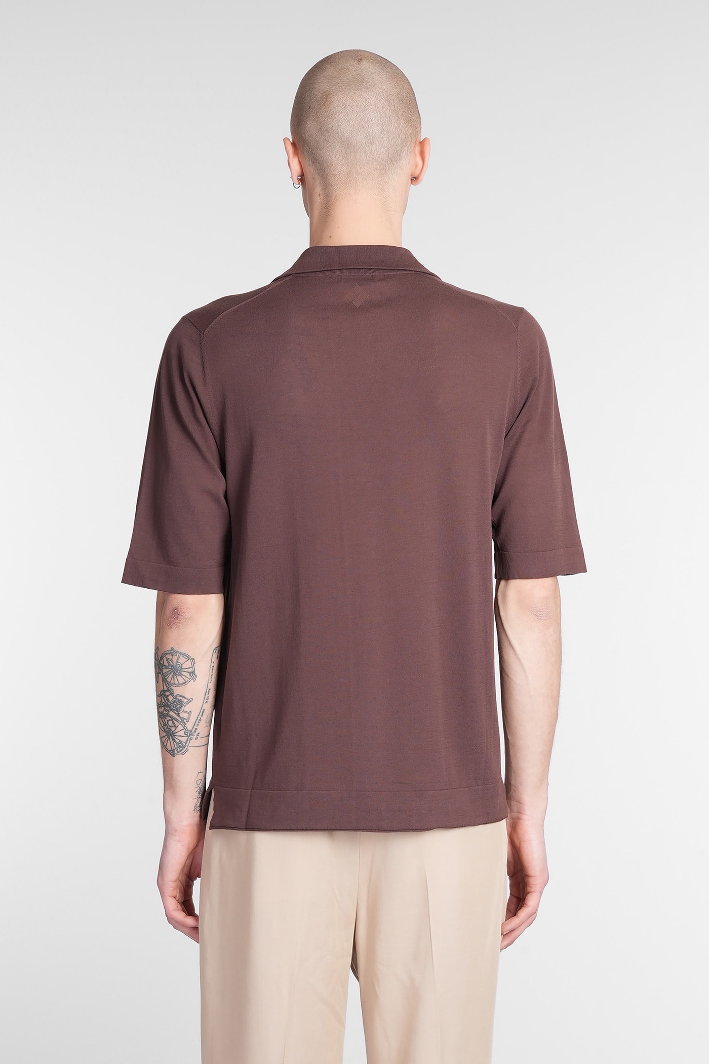 Ballantyne Polo In Brown Cotton In Brown