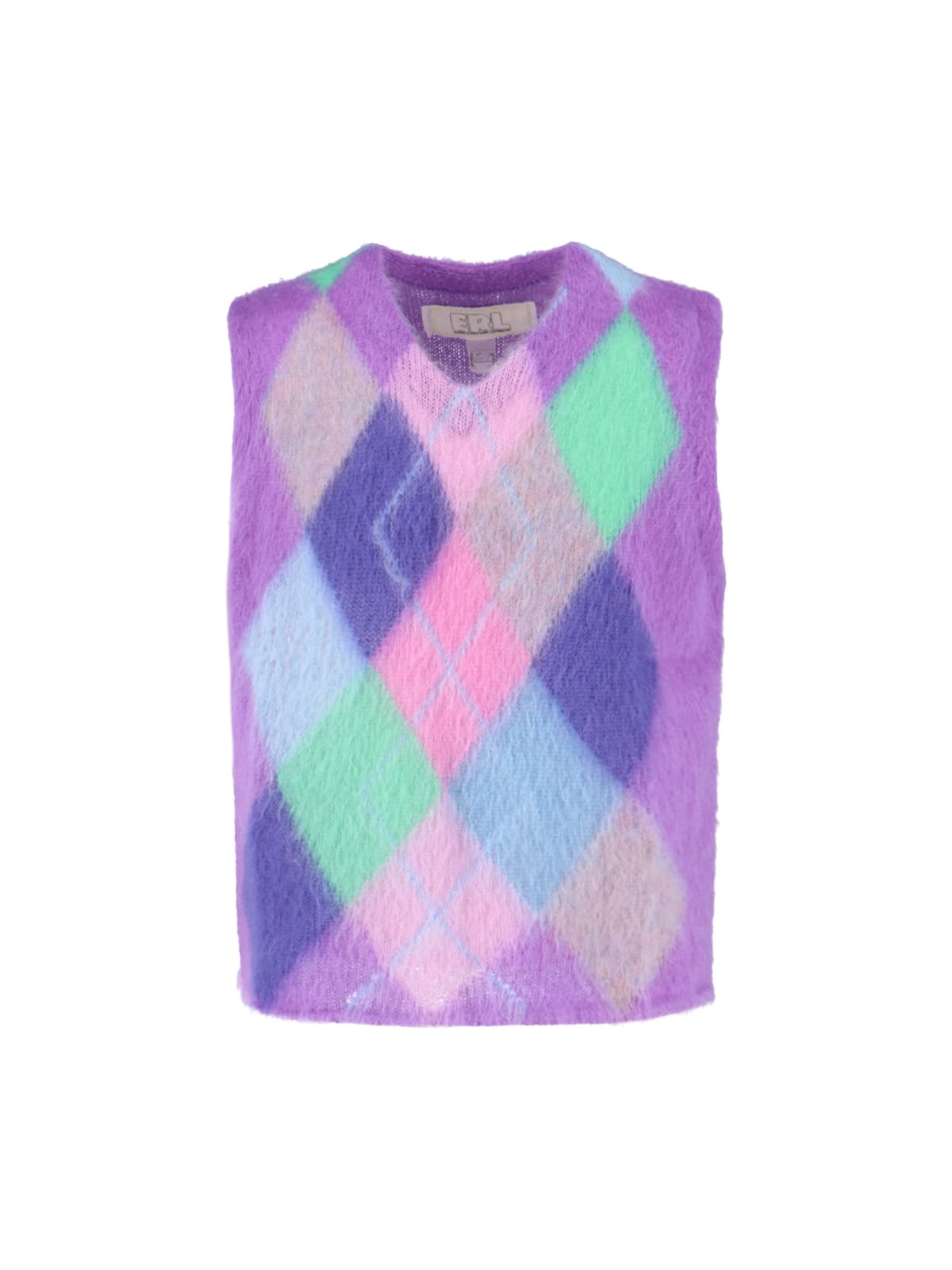 Erl Diamond-knit Vest In Multi