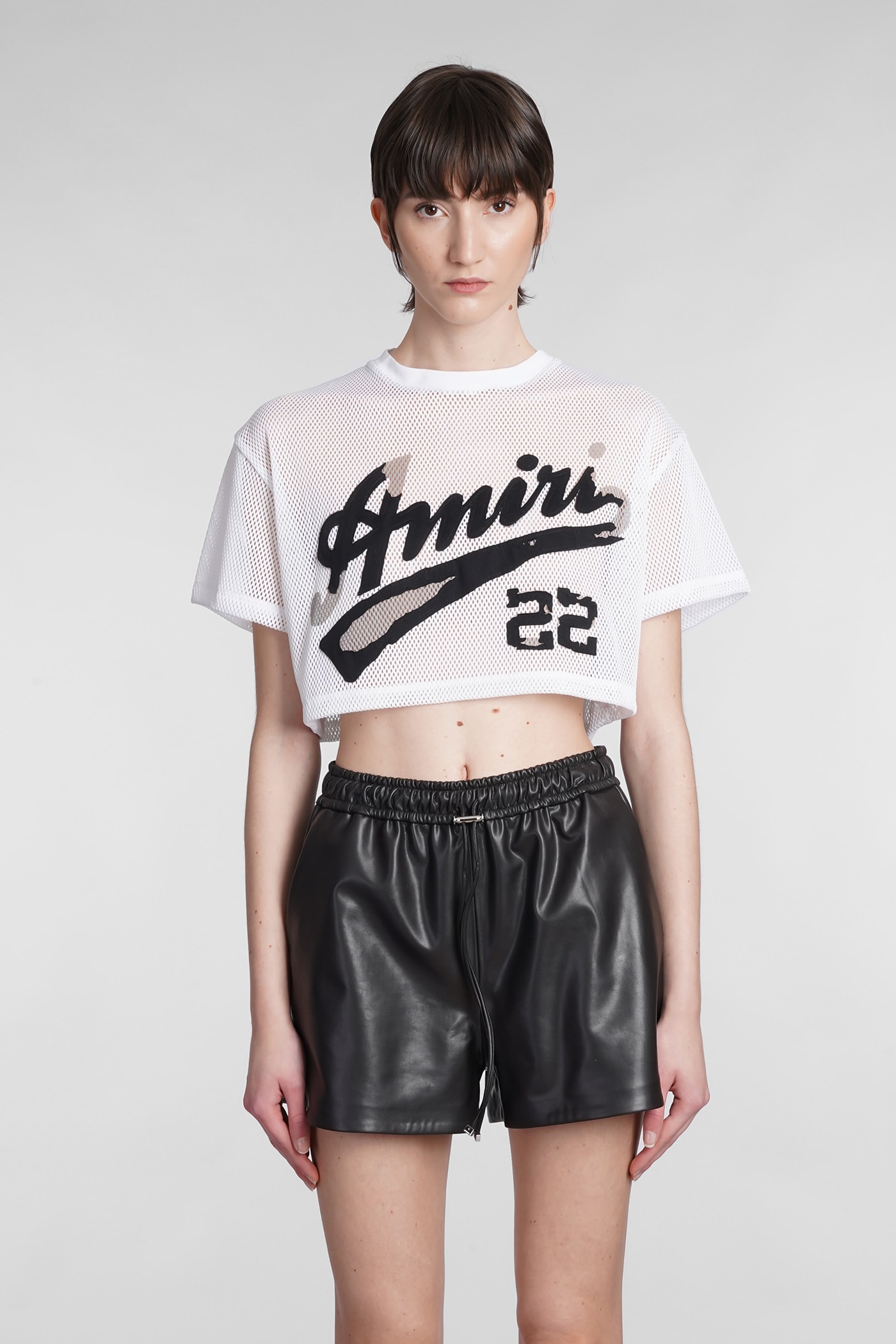 Amiri 22 Mesh Tee With Logo Detail In White | ModeSens