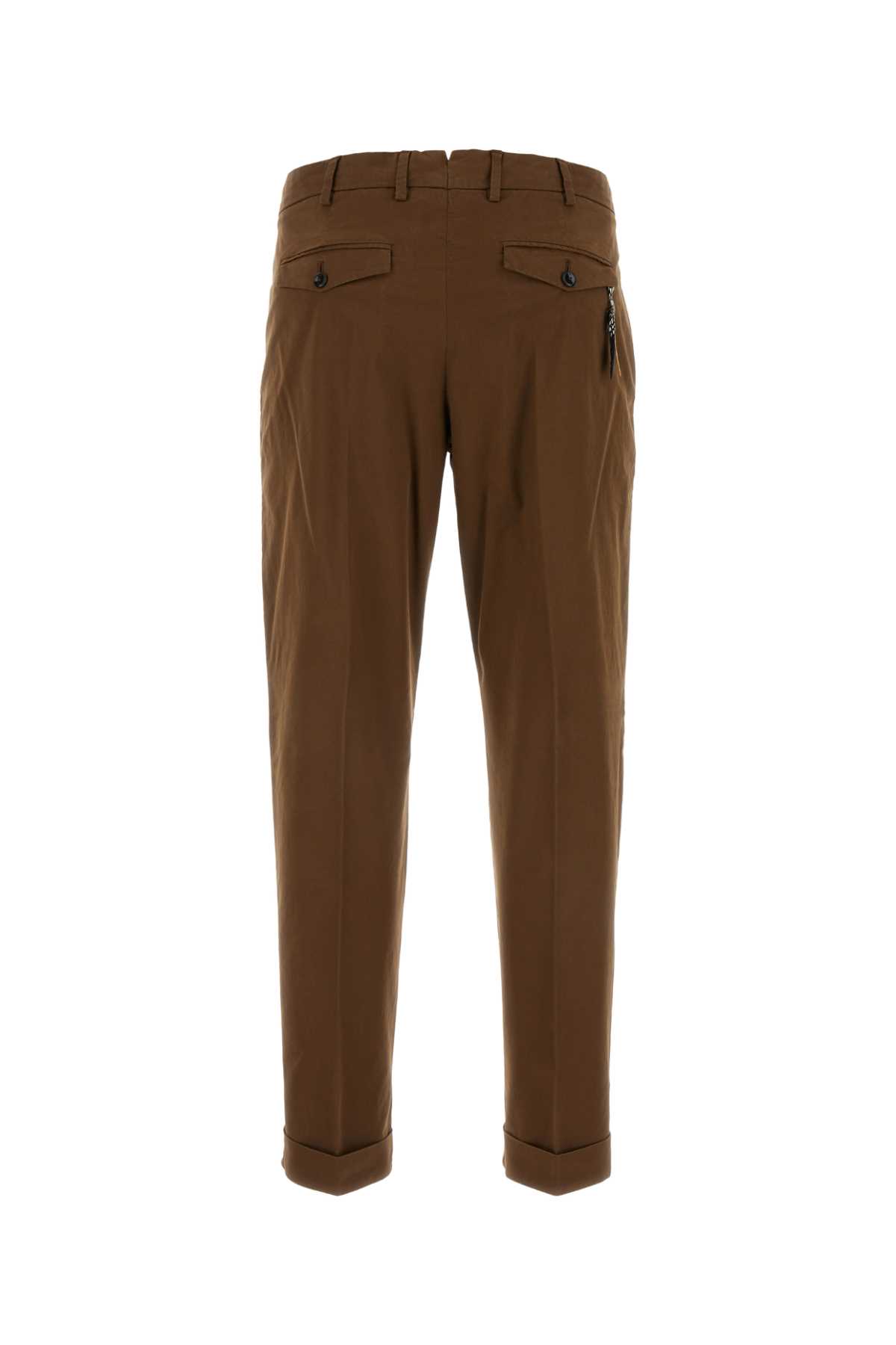 Pt01 Chocolate Stretch Cotton Pant In Testamoro