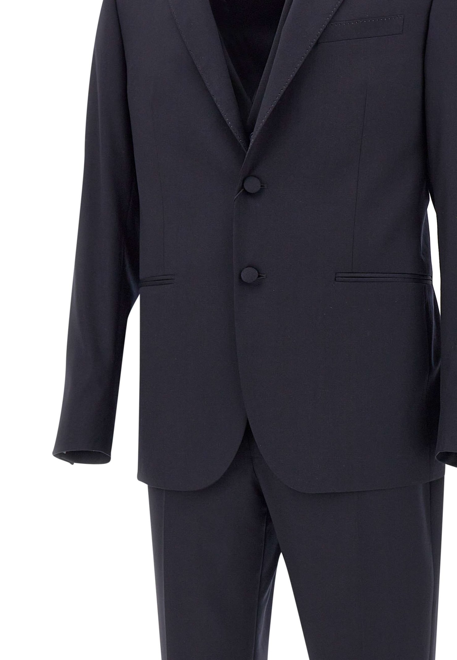 Shop Corneliani Fresh Wool  Three-piece Formal Suit In Blue