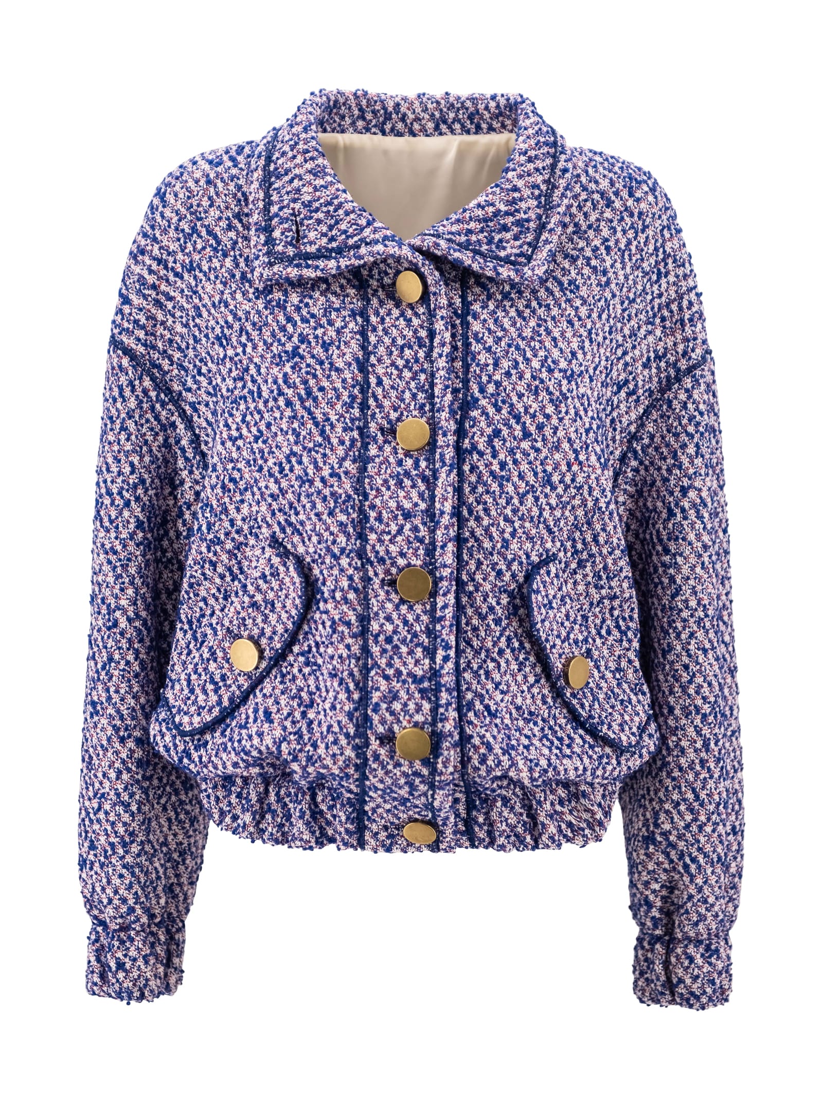 PHILOSOPHY DI LORENZO SERAFINI MULTICOLOR COTTON BLEND OVERSIZE JACKET