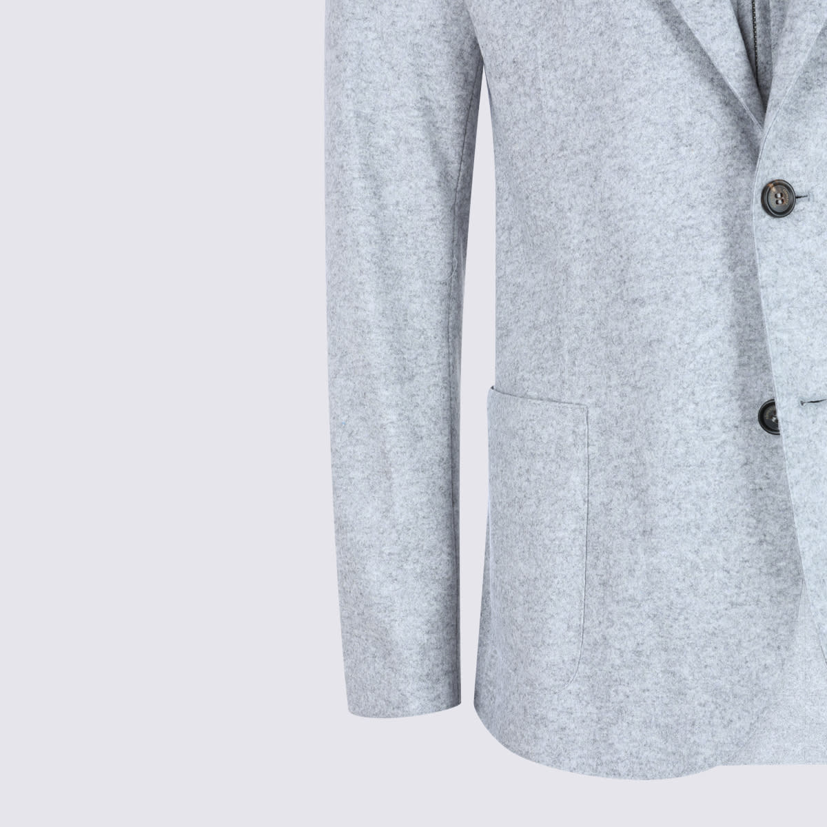 Eleventy Hooded Blazer With Front Pockets And Long Sleeves In Blue