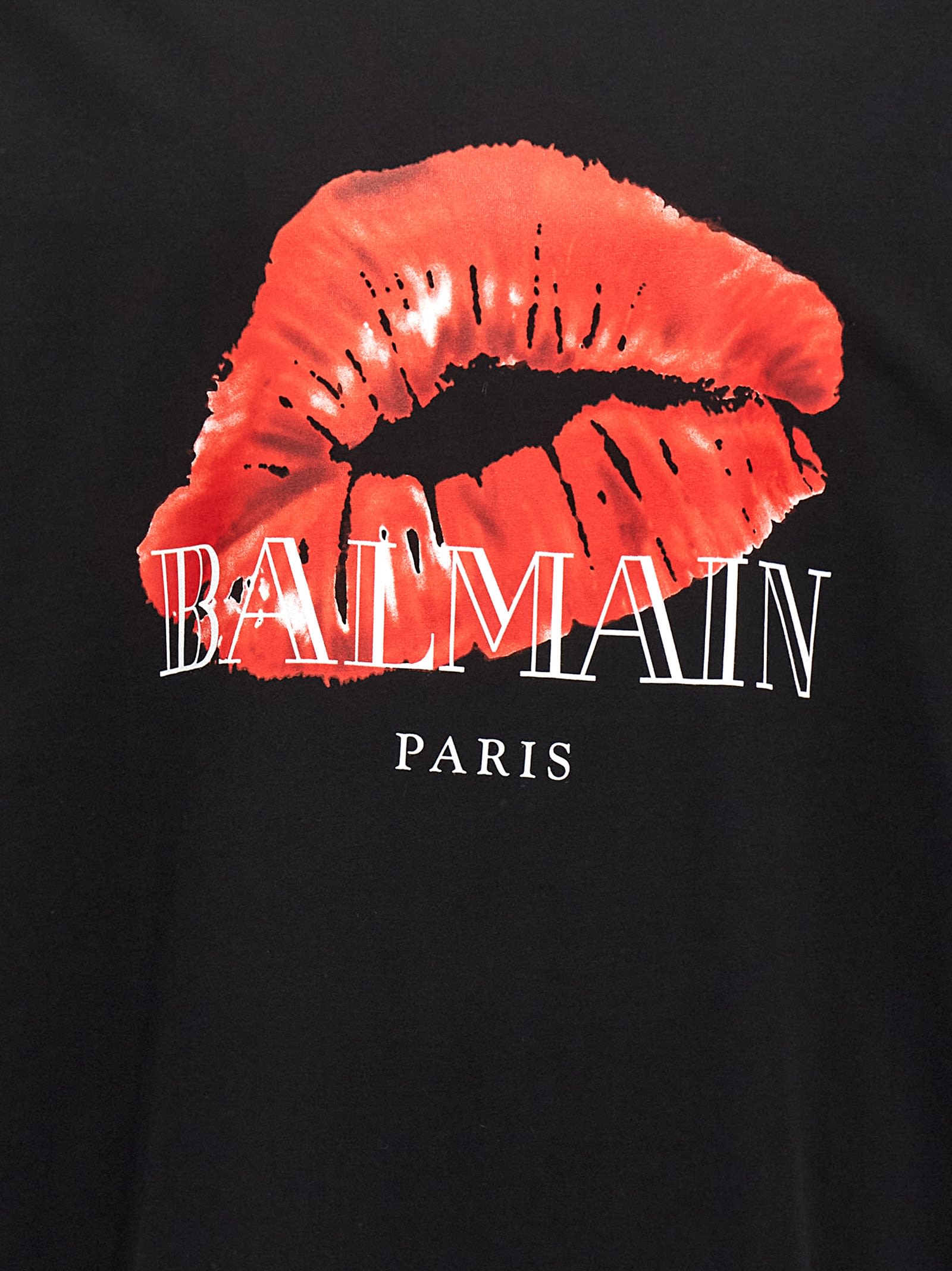 Shop Balmain Kiss T-shirt In Black