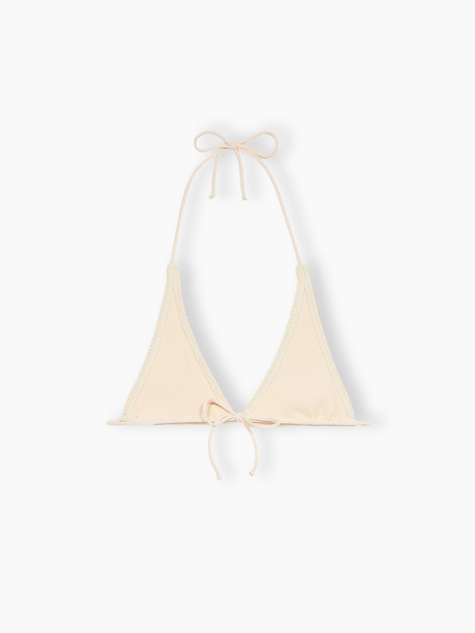 Mc2 Saint Barth Woman White Crinkle Triangle Top Guiana In White