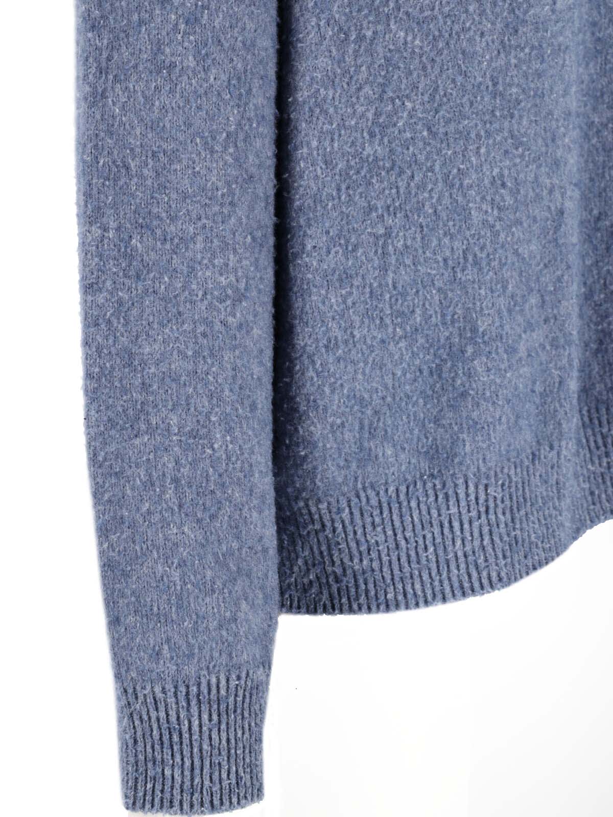 Maison Margiela Pile Knit Sweater Man Blue Jeans In Blue