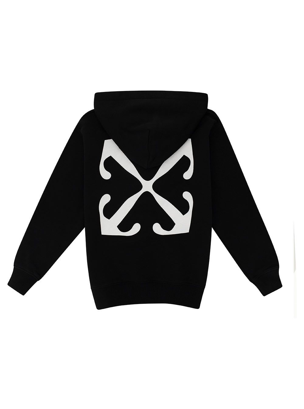 Shop Off-white Black Hoodie With Arrow Print In Cotton Boy