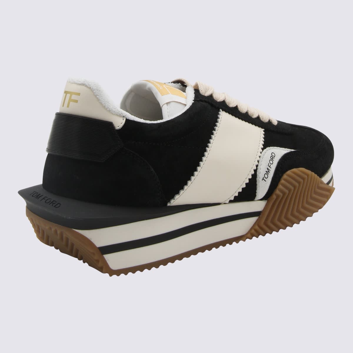 Shop Tom Ford Black Leather James Sneakers
