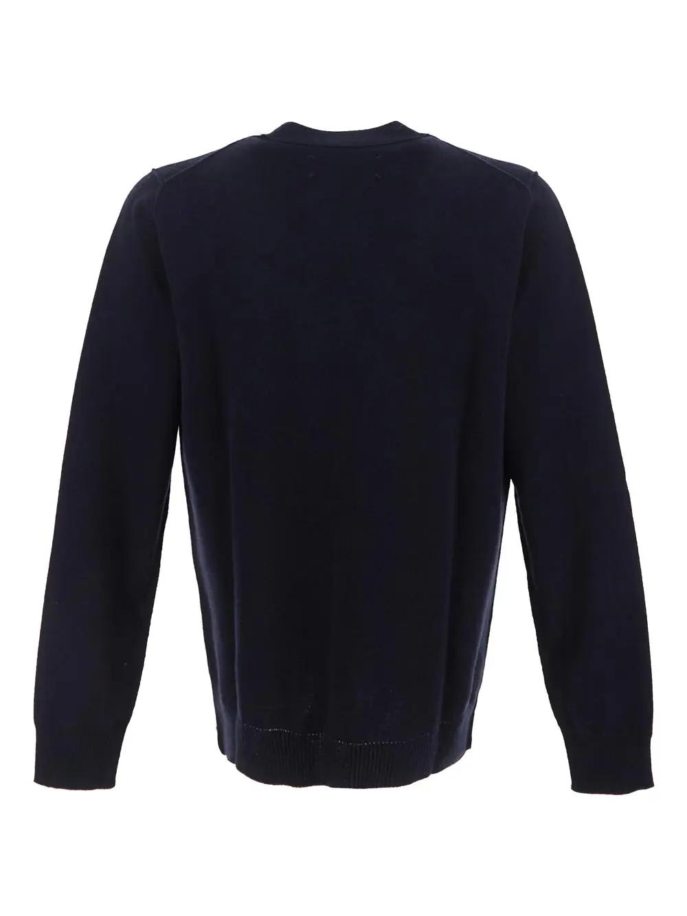 Shop Maison Margiela Knit Cardigan In Blue