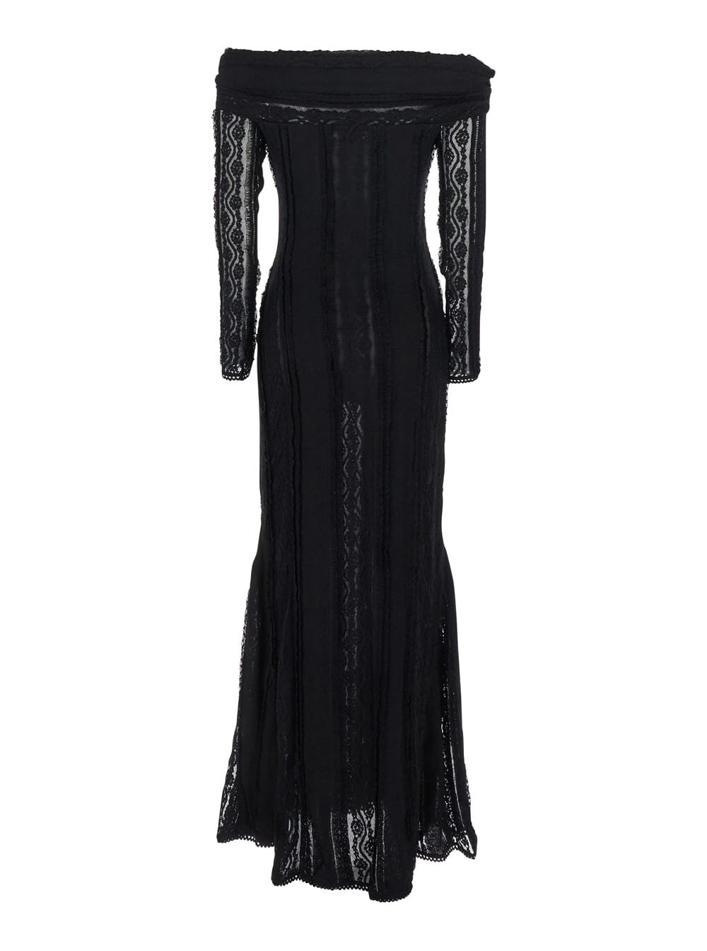 Charo Ruiz Lace Off-the-shoulder Minerva Dress In Black