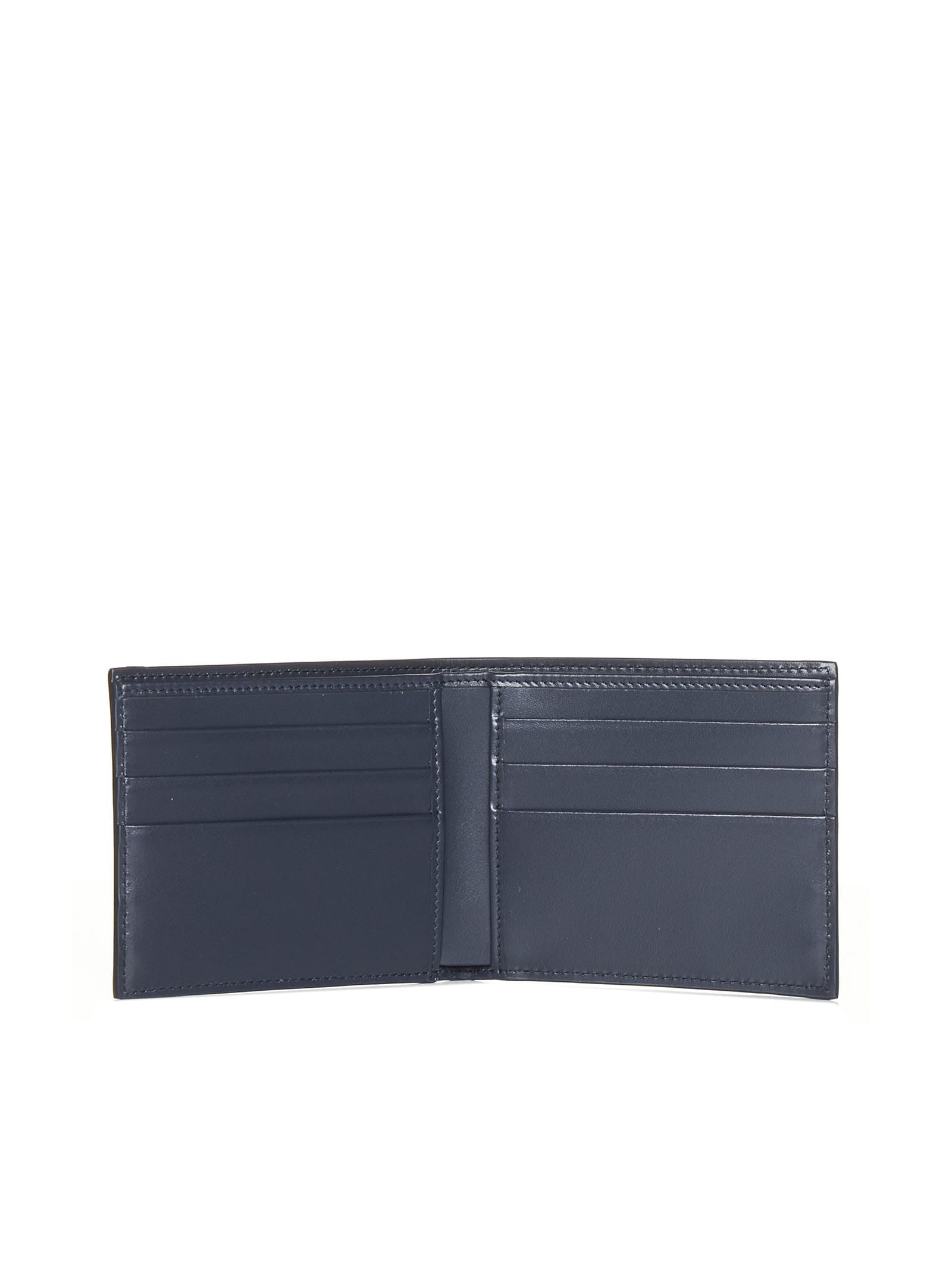 Dolce & Gabbana Men Logo Leather Bifold Wallet In Brown
