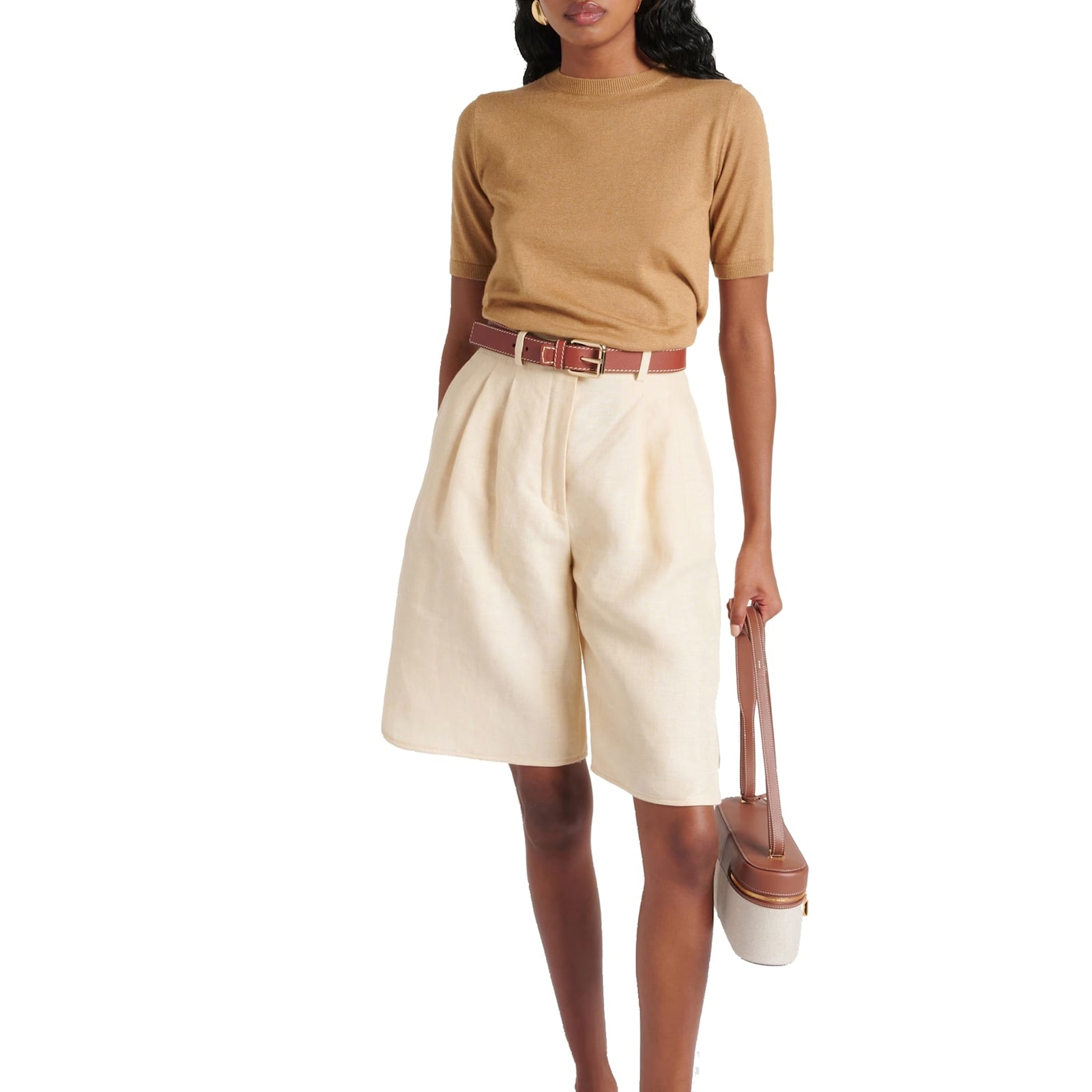 Max Mara Warren Silk And Cashmere Fine Knit Top In Brown