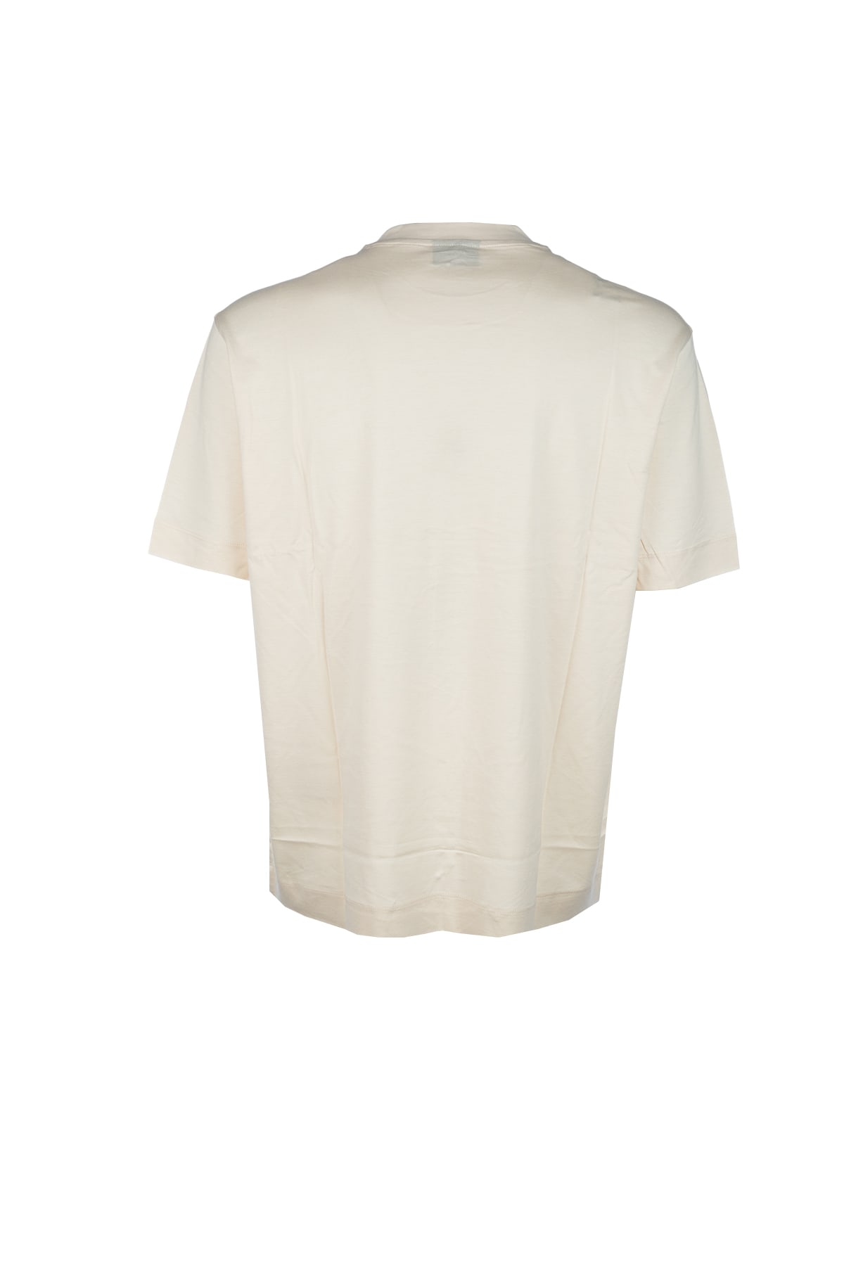 Emporio Armani Short-sleeved T-shirt In Ecru Dis 2embro